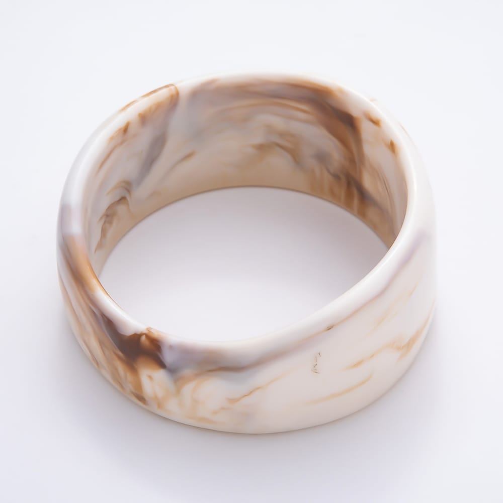 Yellow, White, Green, Pink, Beige, Red, Blue Enamel Solid Marble Resin Acrylic Wide Bangle Bracelet | WA-02170 ~ WA-02168