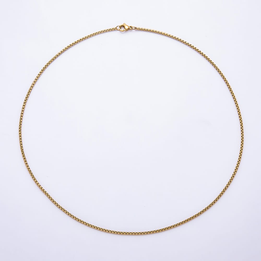Stainless Steel 2mm Minimalist Box Chain 20 Inch Necklace | WA-02278