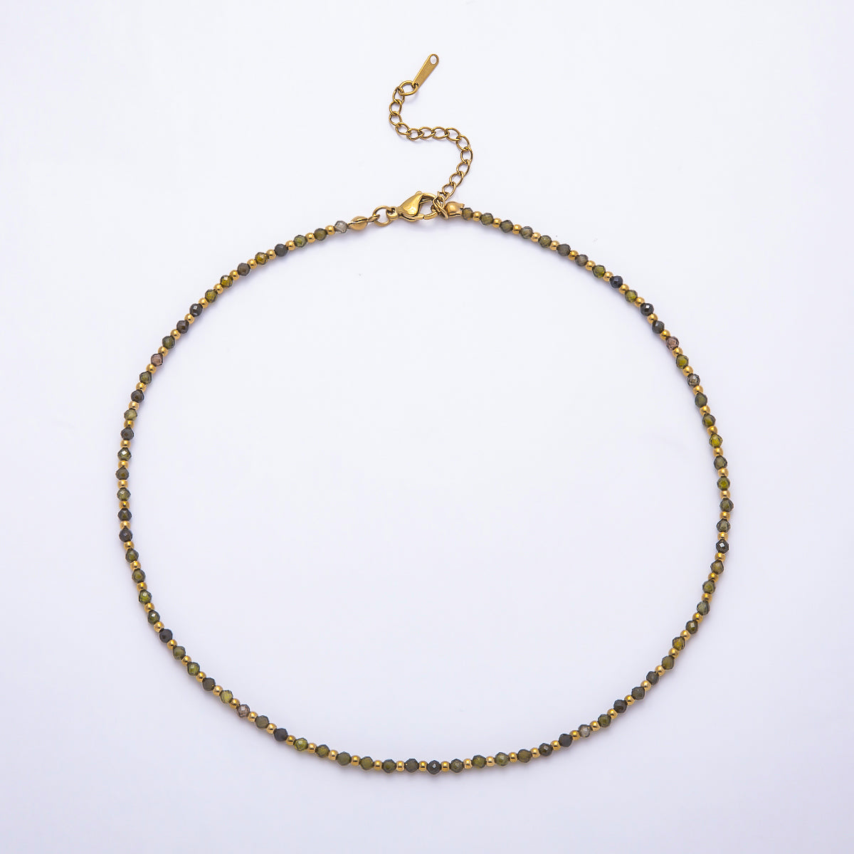 Handmade 3mm Red Carnelian, Purple Amethyst, Green Peridot Multifaceted Crystal Bead Gemstone Chain 16 Inch Necklace | WA-02285 ~ WA-02350