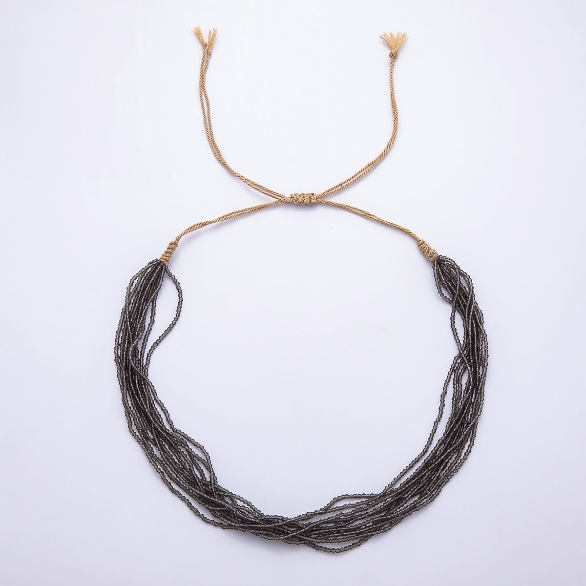 2mm Multi Layer Multifaceted Crystal Gemstone Chain 14 Inch Bolo Adjustable Necklace | WA-02563