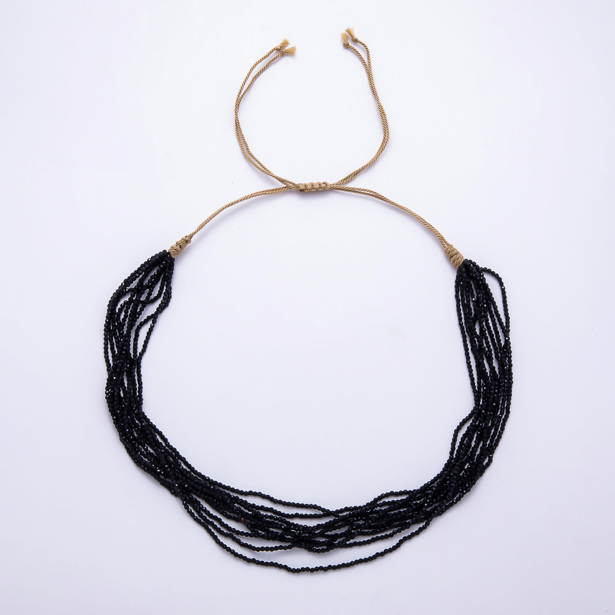2mm Multi Layer Multifaceted Crystal Gemstone Chain 14 Inch Bolo Adjustable Necklace | WA-02563