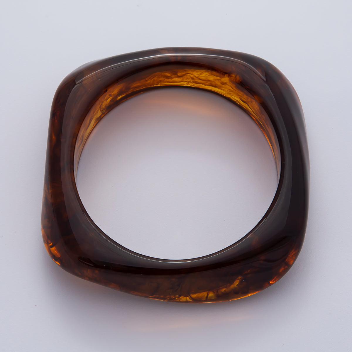 82mm Brown, Green, Red Resin Minimalist Square Bangle Bracelet | WA-1122