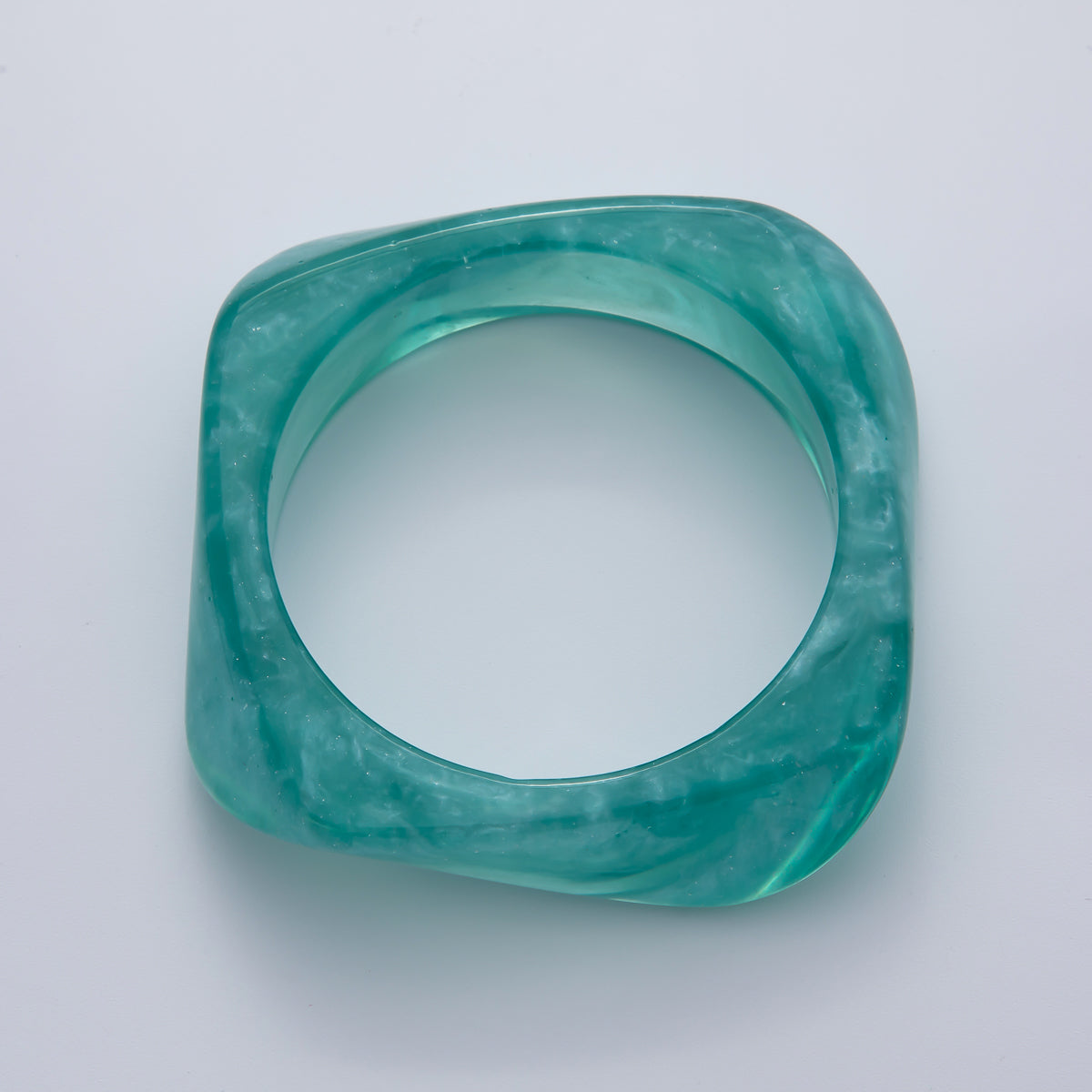 82mm Brown, Green, Red Resin Minimalist Square Bangle Bracelet | WA-1122