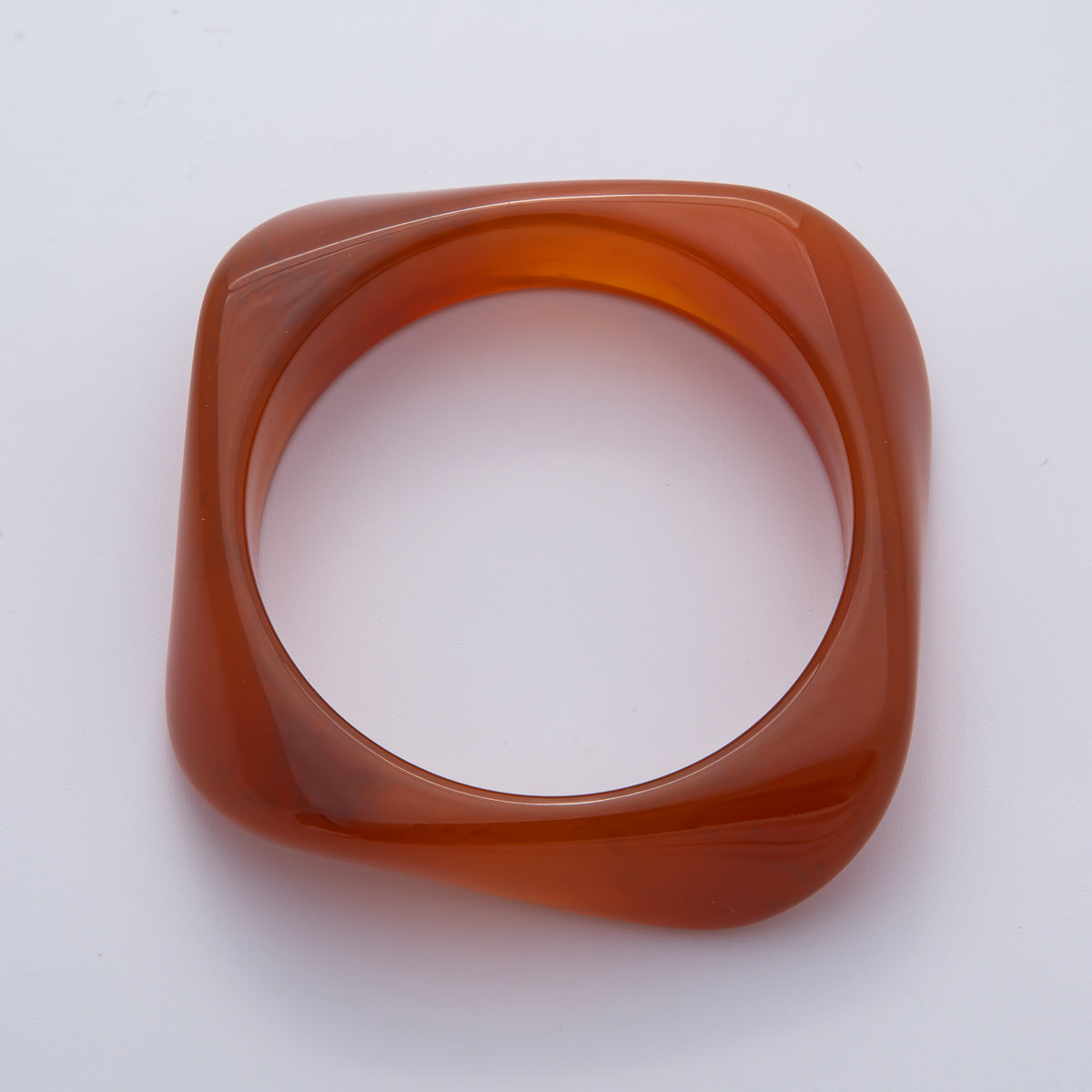 82mm Brown, Green, Red Resin Minimalist Square Bangle Bracelet | WA-1122