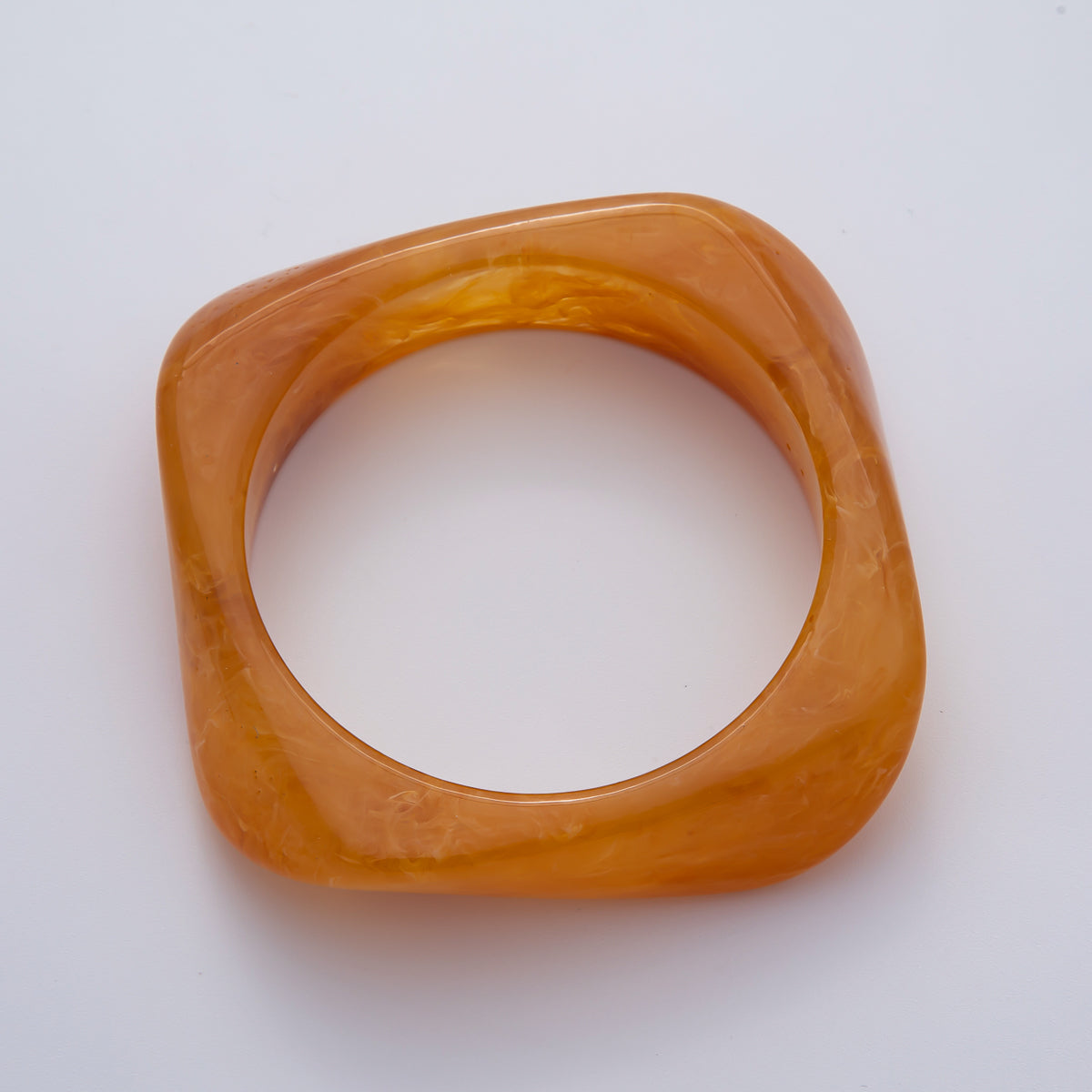 82mm Brown, Green, Red Resin Minimalist Square Bangle Bracelet | WA-1122