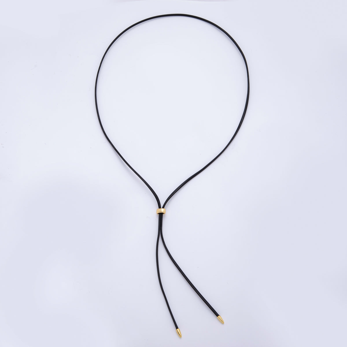 18K Gold Filled 2mm Brown, Black Leather Bolo Chain 23.6 Inch Necklace | WA-1190 WA-1192 WA-1194