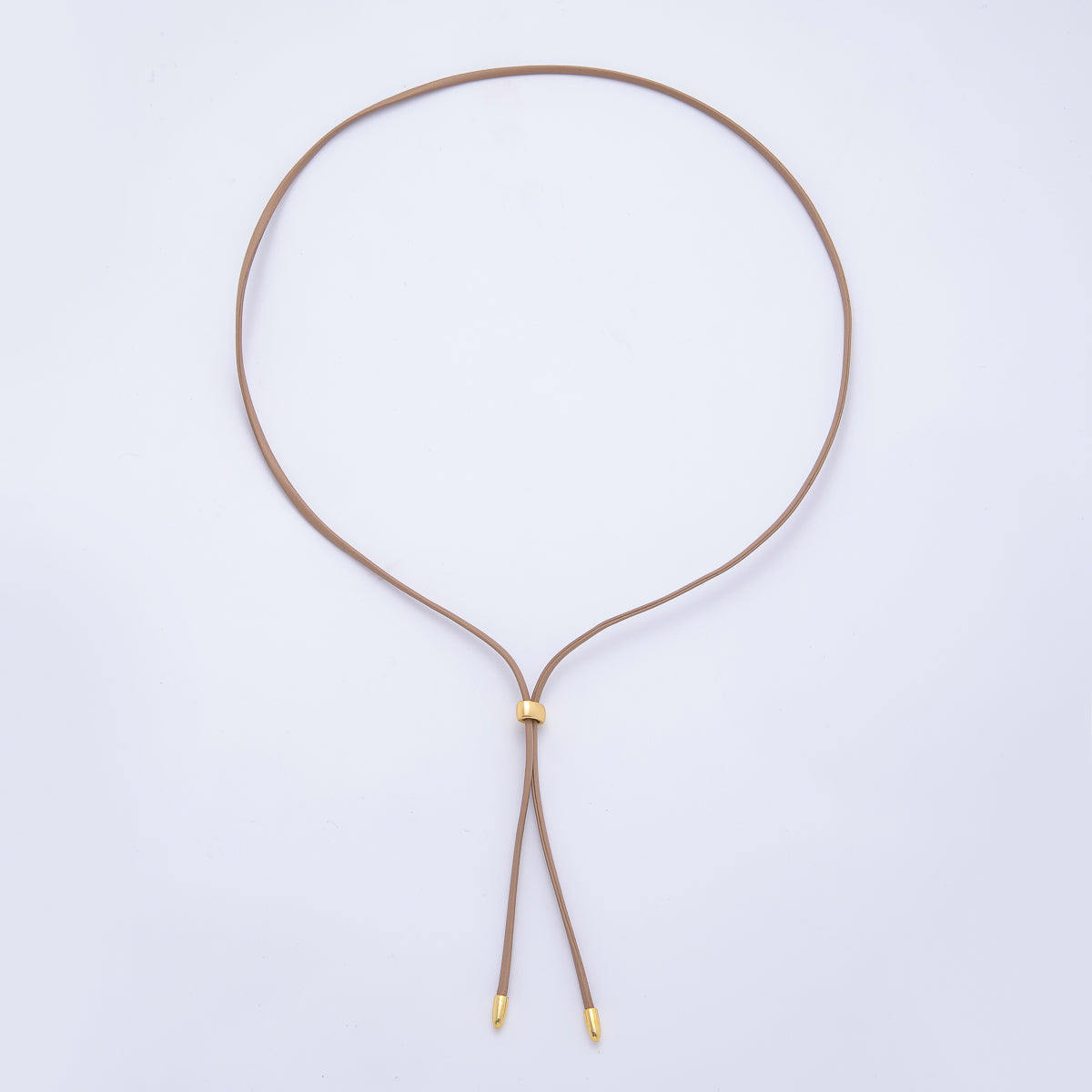18K Gold Filled 2mm Brown, Black Leather Bolo Chain 31.5 Inch Necklace | WA-1196 WA-1200