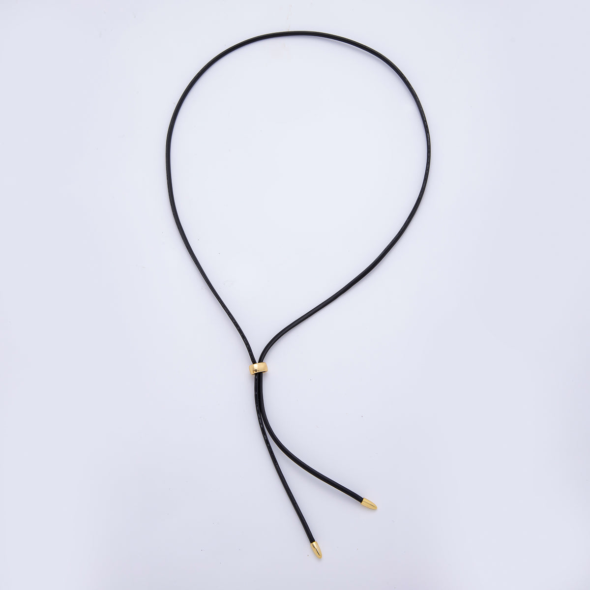 18K Gold Filled 2mm Brown, Black Leather Bolo Chain 31.5 Inch Necklace | WA-1196 WA-1200