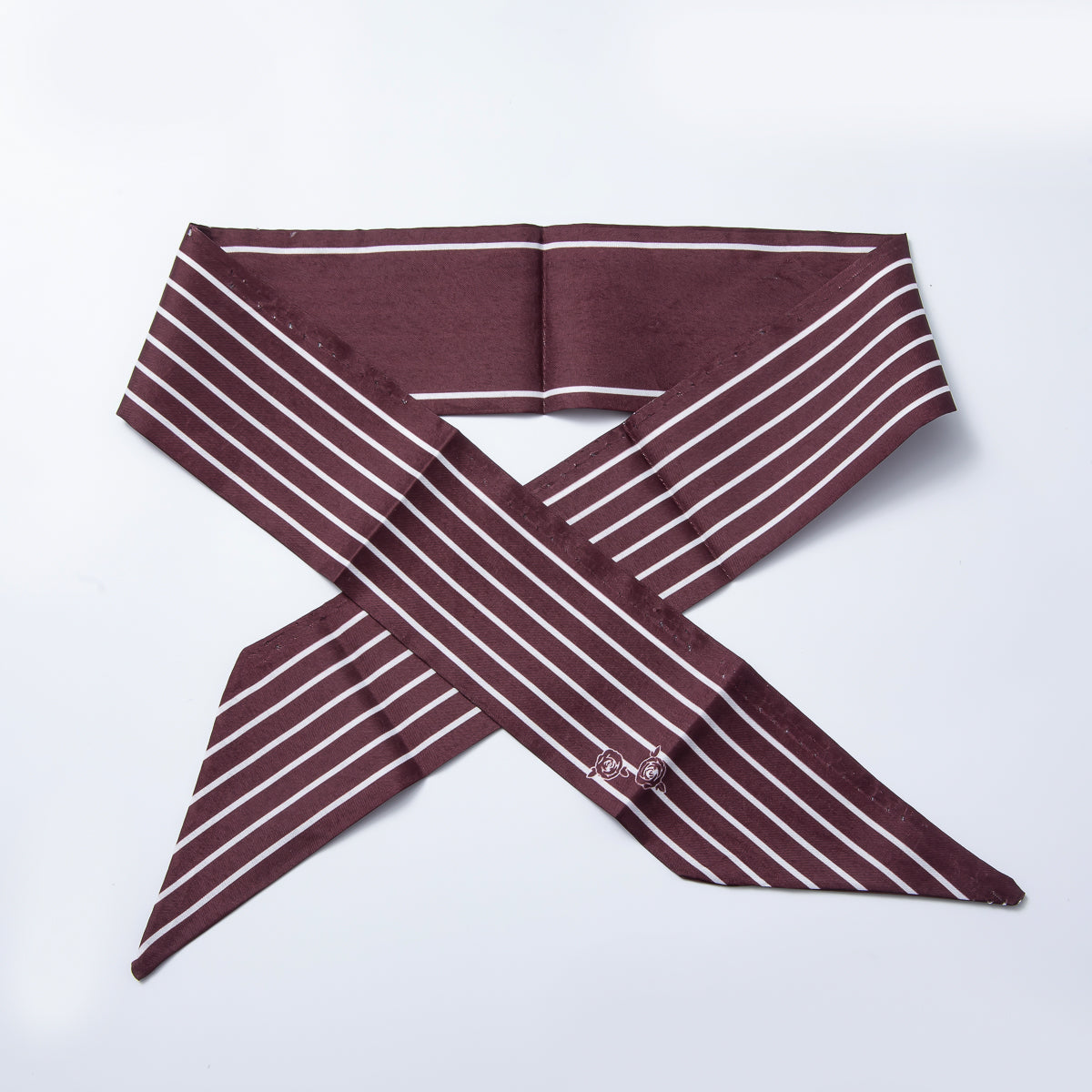 Brown Stripped, Flower, Mosh Green Soft Faux Silk Bandana Scarf Necklace | WA-1588