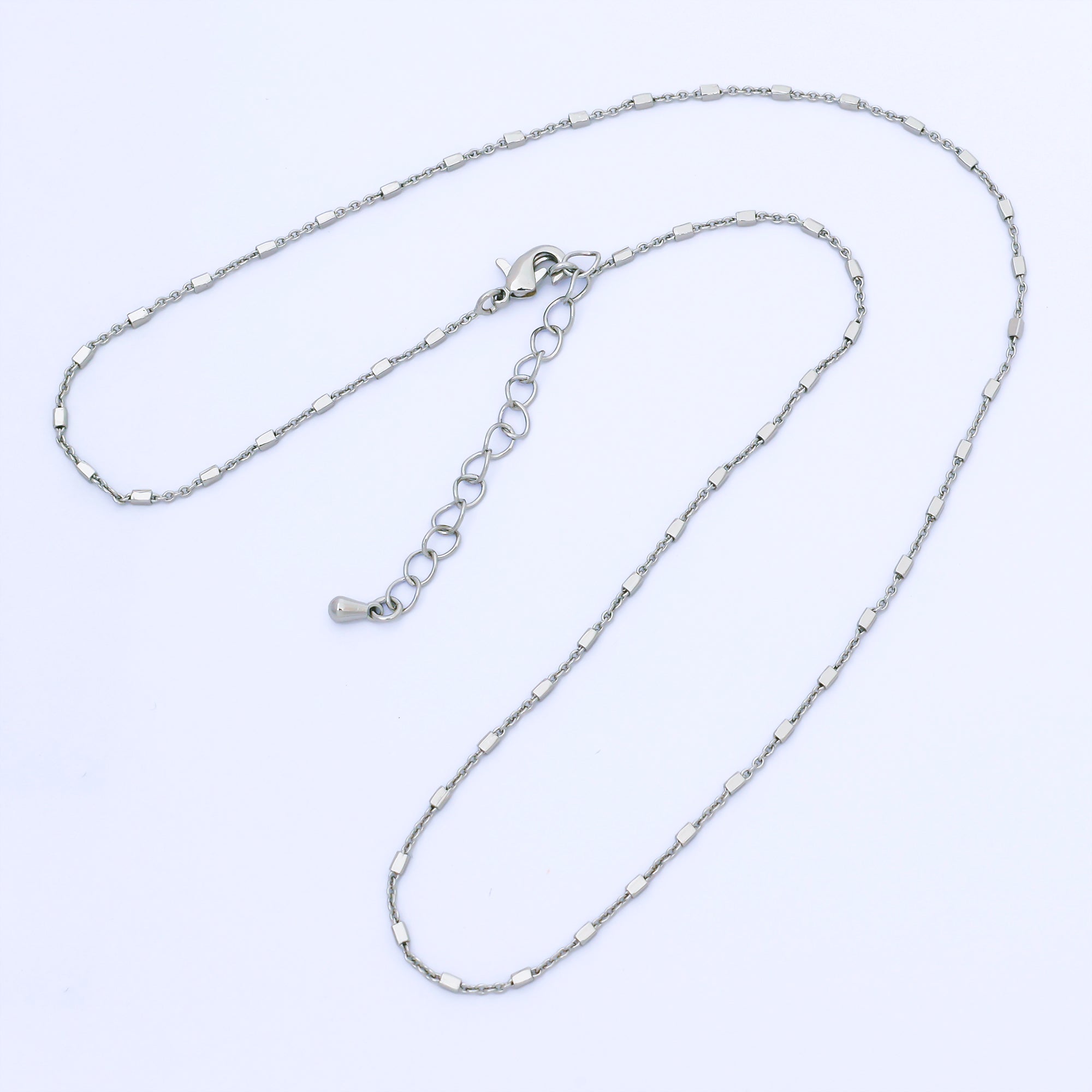 24K Gold Filled 1.3mm Tube Beads Satellite Chain 18 Inch Necklace | WA-1601