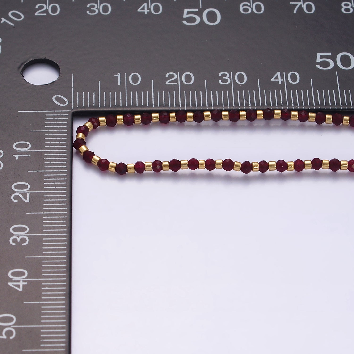 14K Gold Filled Red Garnet Multifaceted Rope Adjustable Friendship Bracelet | WA-02016 ~ WA-02164