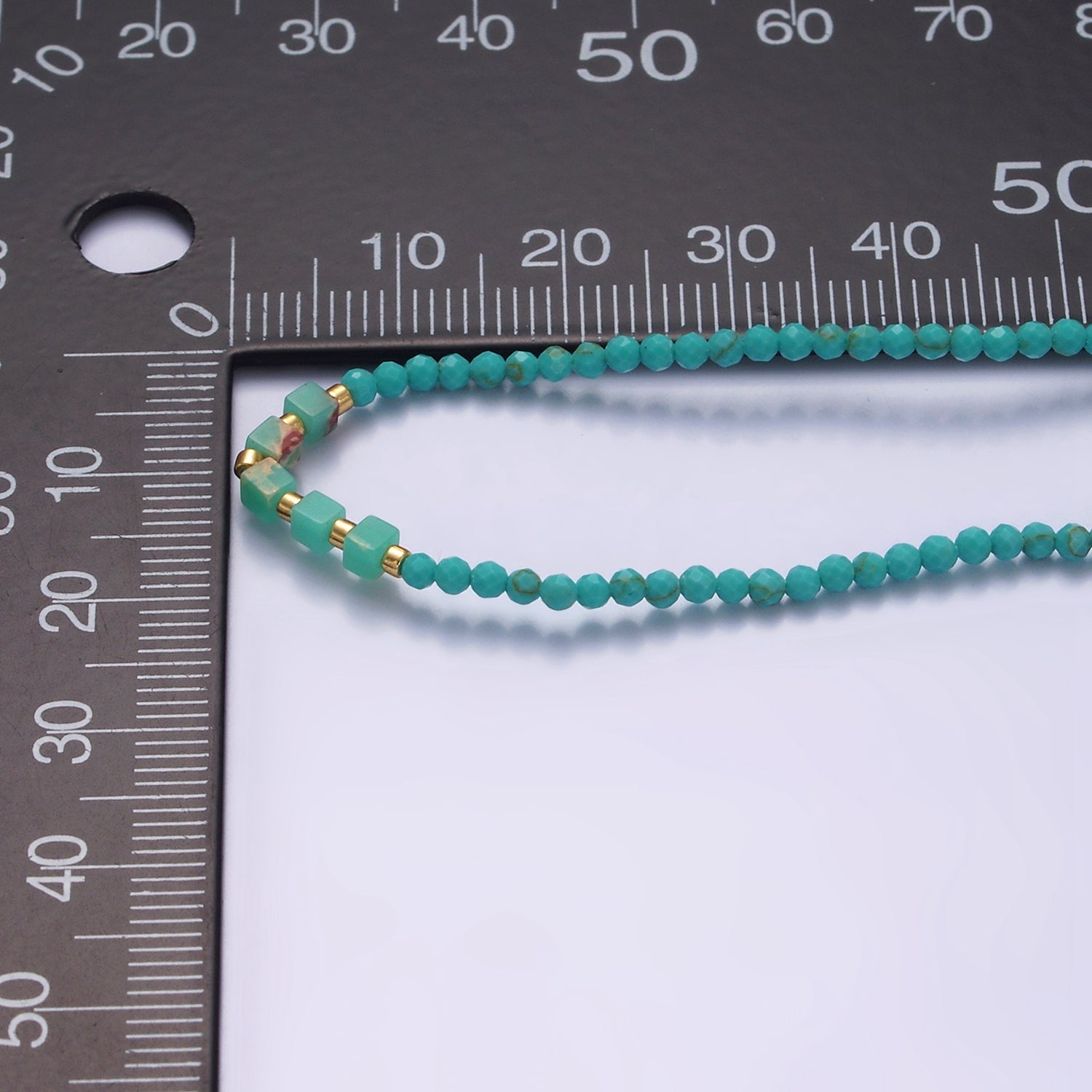 14K Gold Filled Blue Turquoise Multifaceted Rope Adjustable Friendship Bracelet | WA-02171 ~ WA-02219