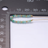 Minimalist Gold Turquoise Multifaceted Cream Cotton String Slider Bracelet | WA-2196 ~ WA-2198 - DLUXCA