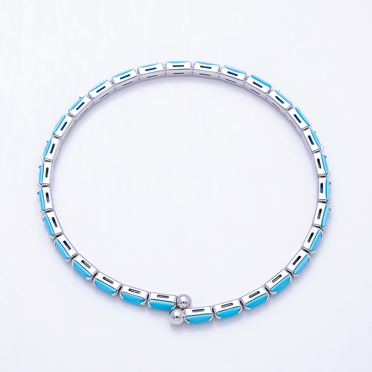 16K Gold Filled 3mm Turquoise Baguette Cuff Bracelet in Gold & Silver | WA-02373 WA-02444