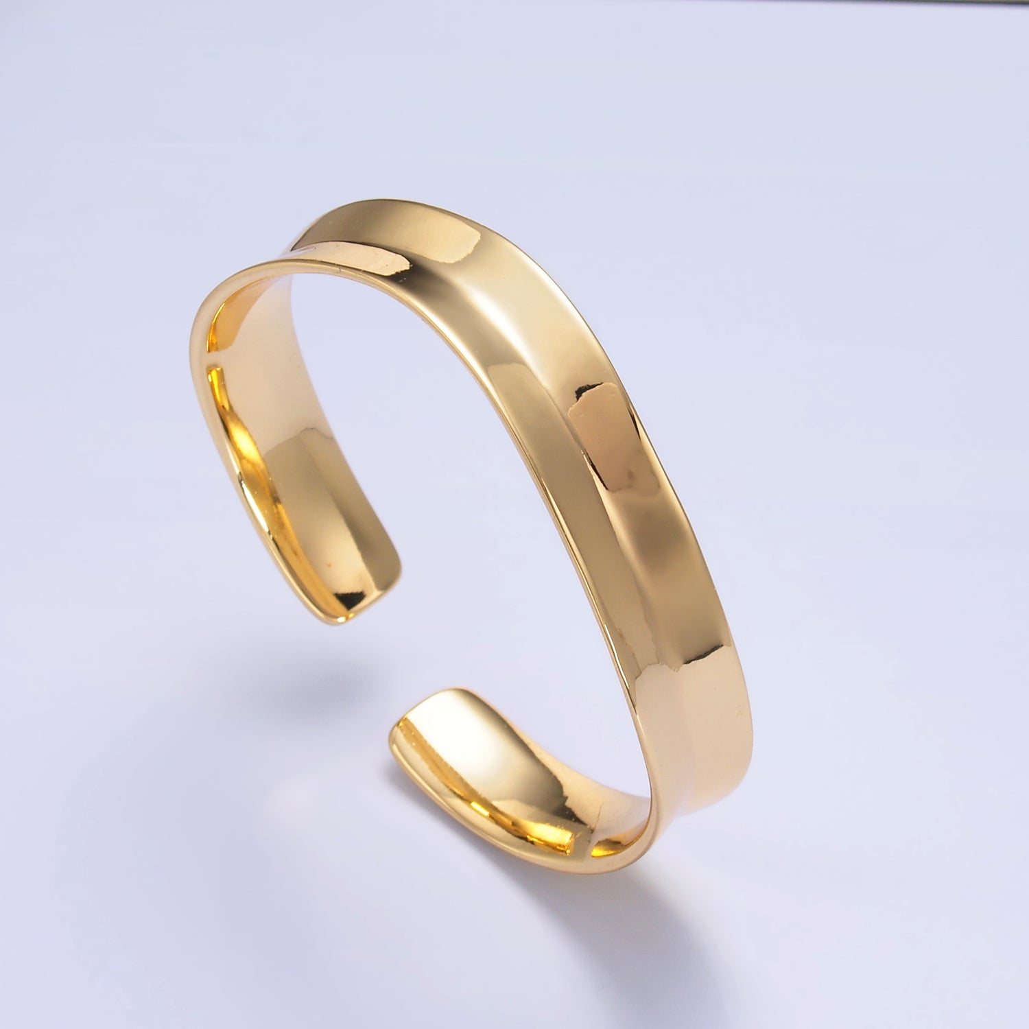 24K Gold Filled Hammered Geometric Cuff Bracelet | WA-2726