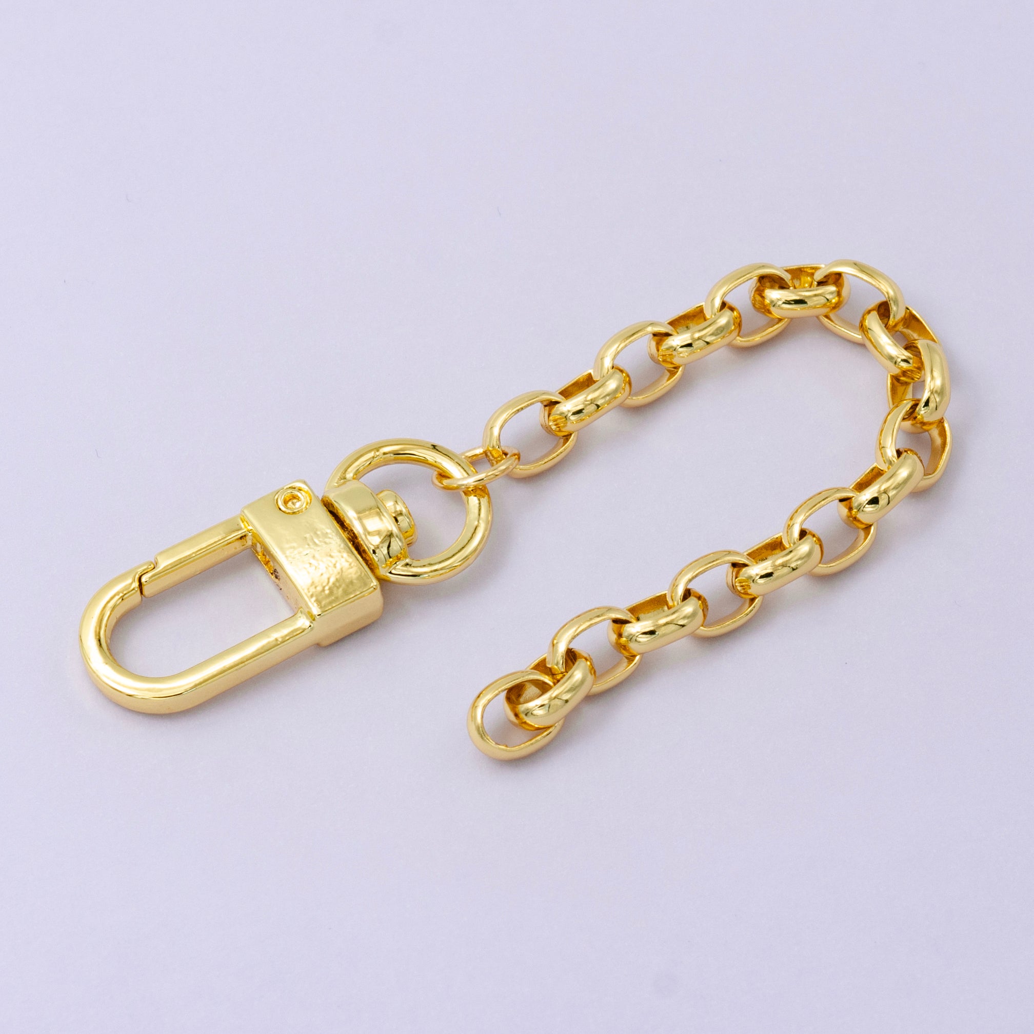 24K Gold Filled Cable Rolo Chain Bag Purse Charm Keychain Findings | WA-2749