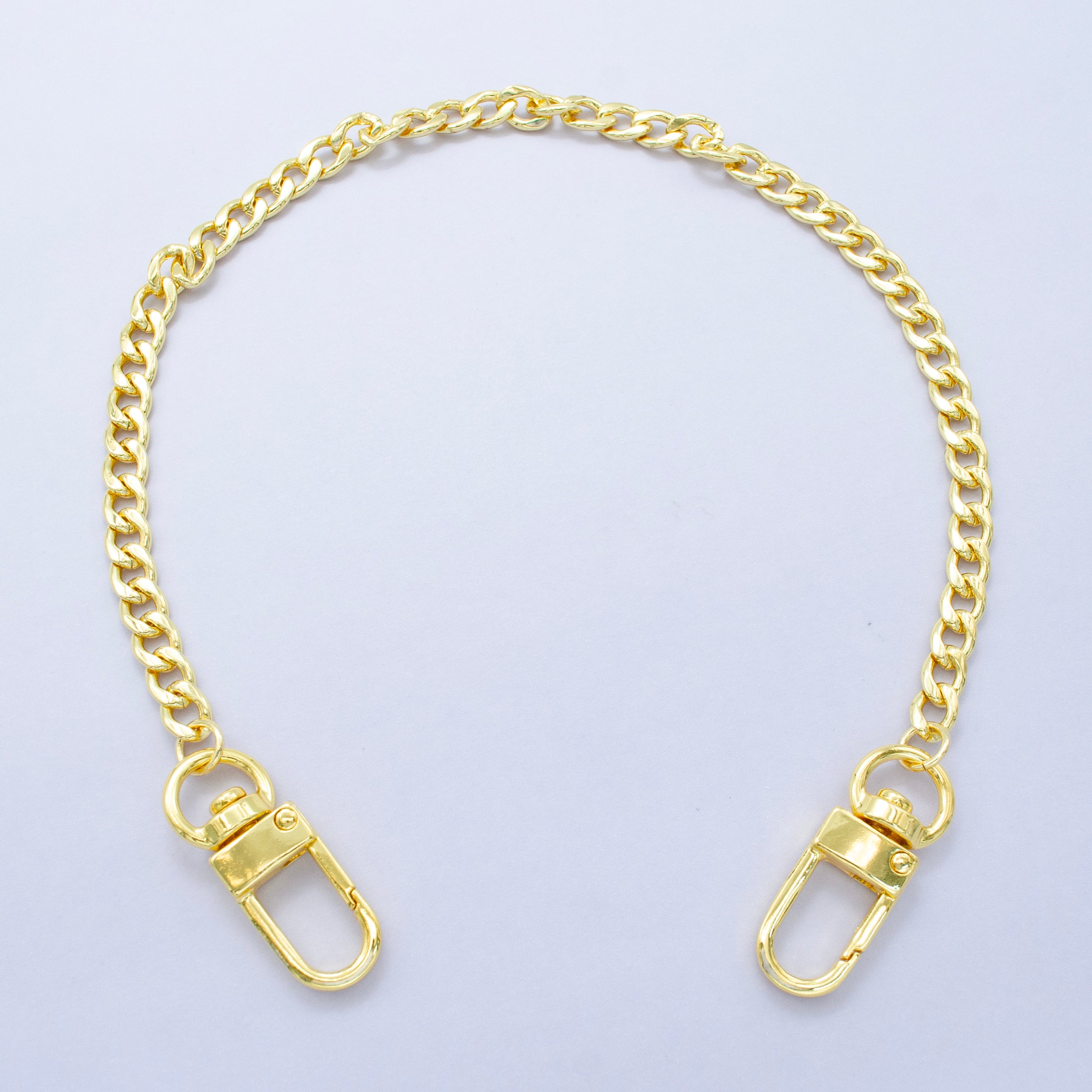 24K Gold Filled 11.5 Inch Curb Chain Bag Purse Charm Keychain Findings | WA-2939