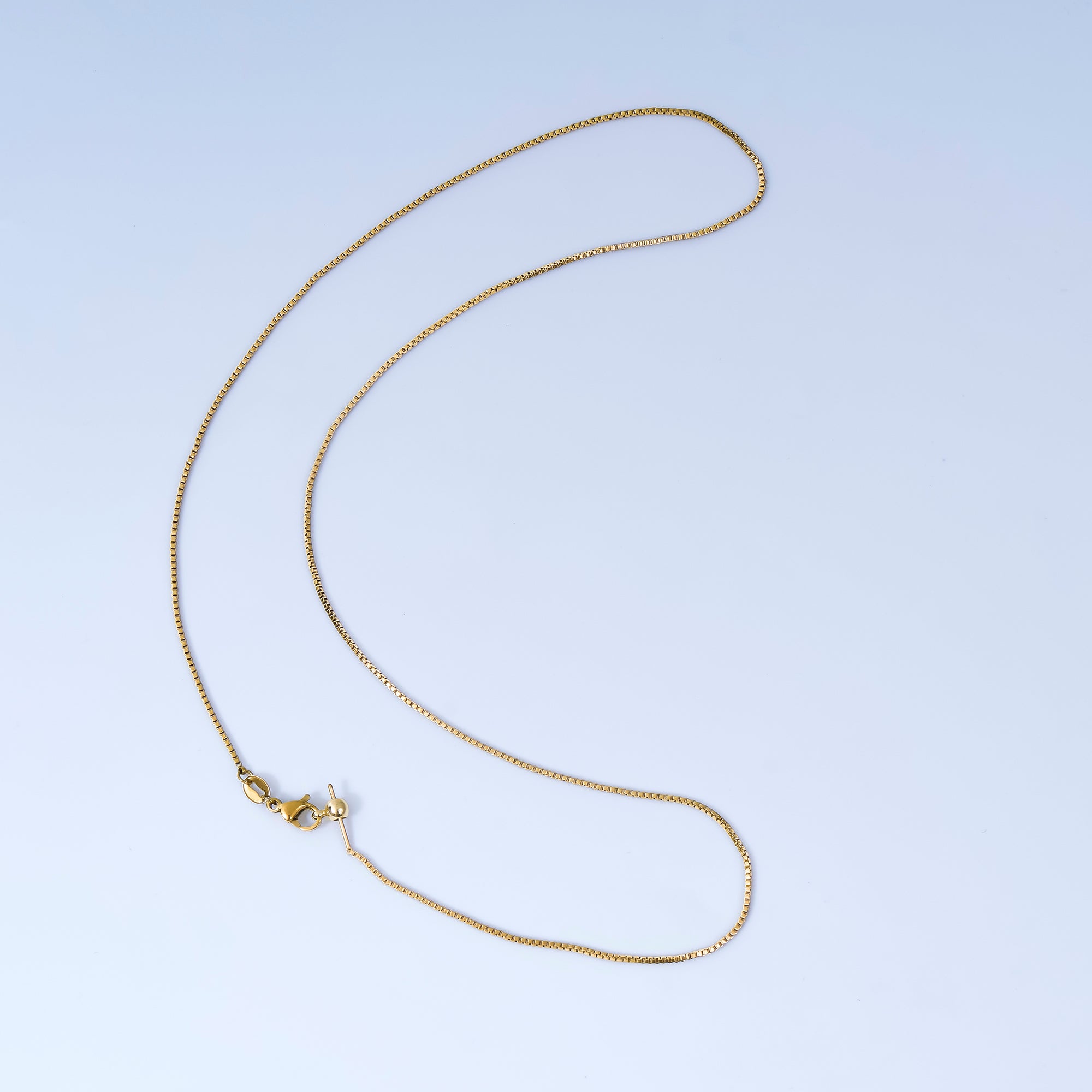 14K Gold Filled 1mm Box Chain 20 Inch Adjustable Slide Necklace | WA-3052