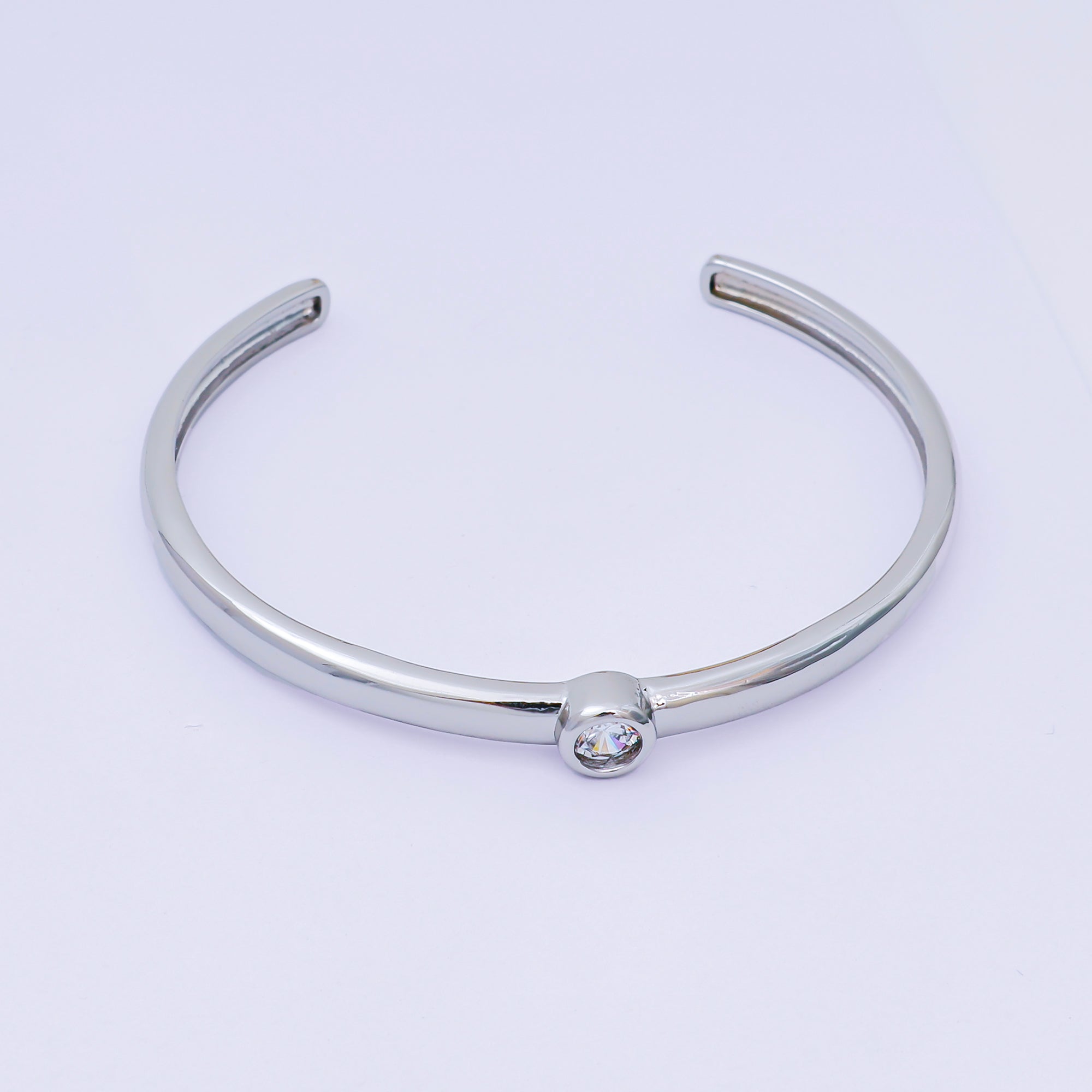24K Gold Filled Round CZ Minimalist Round Bracelet in Gold & Silver | WA-3094 WA-3097