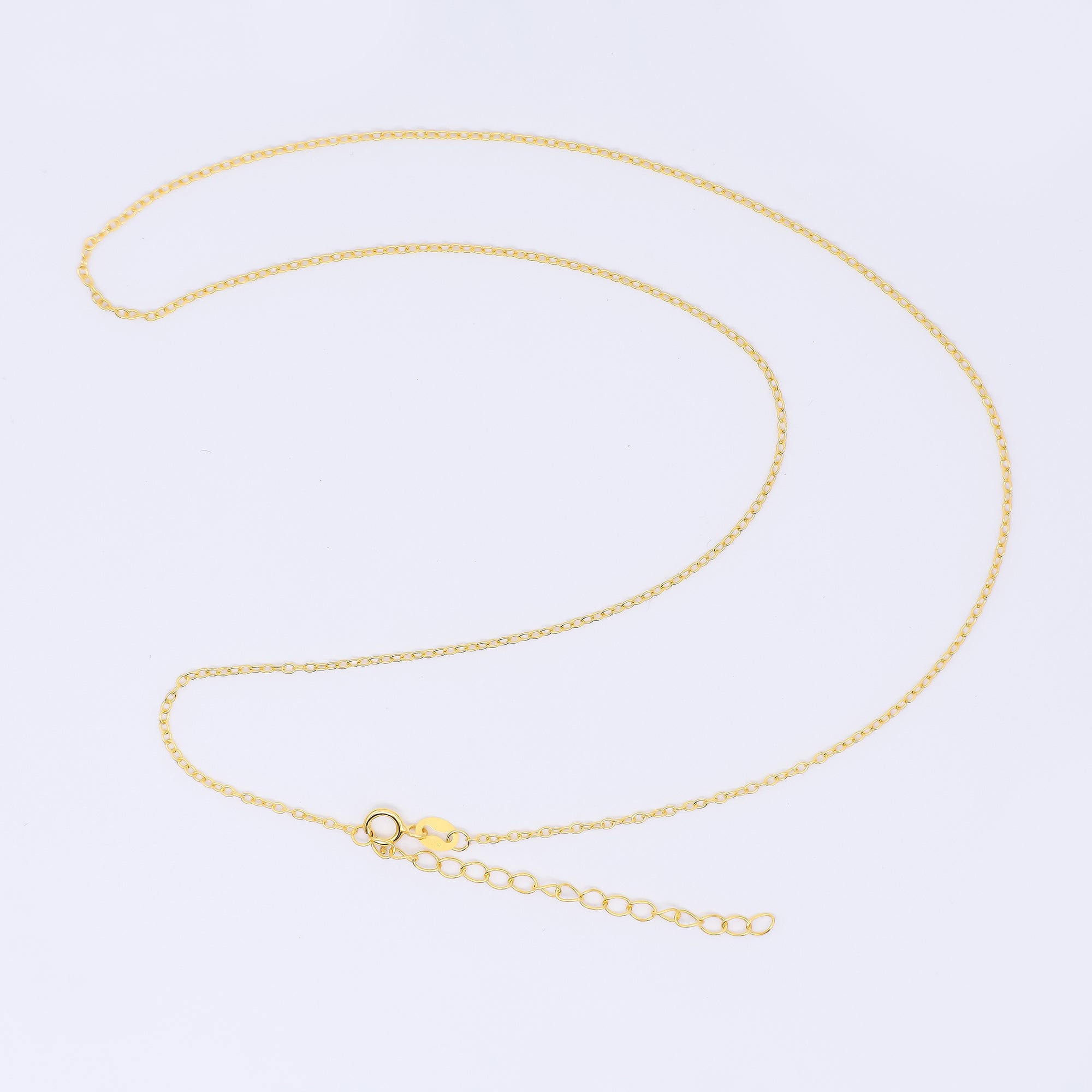 24K Gold Vermeil S925 1.4mm Dainty Classic Cable Chain 18 Inch Necklace | WA-3245