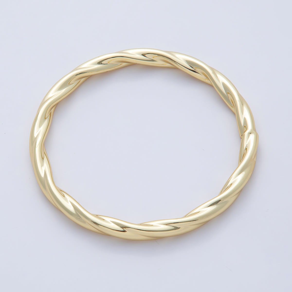 18K Gold Filled 6mm Twisted Rope Minimalist Bangle Bracelet | WA-3483