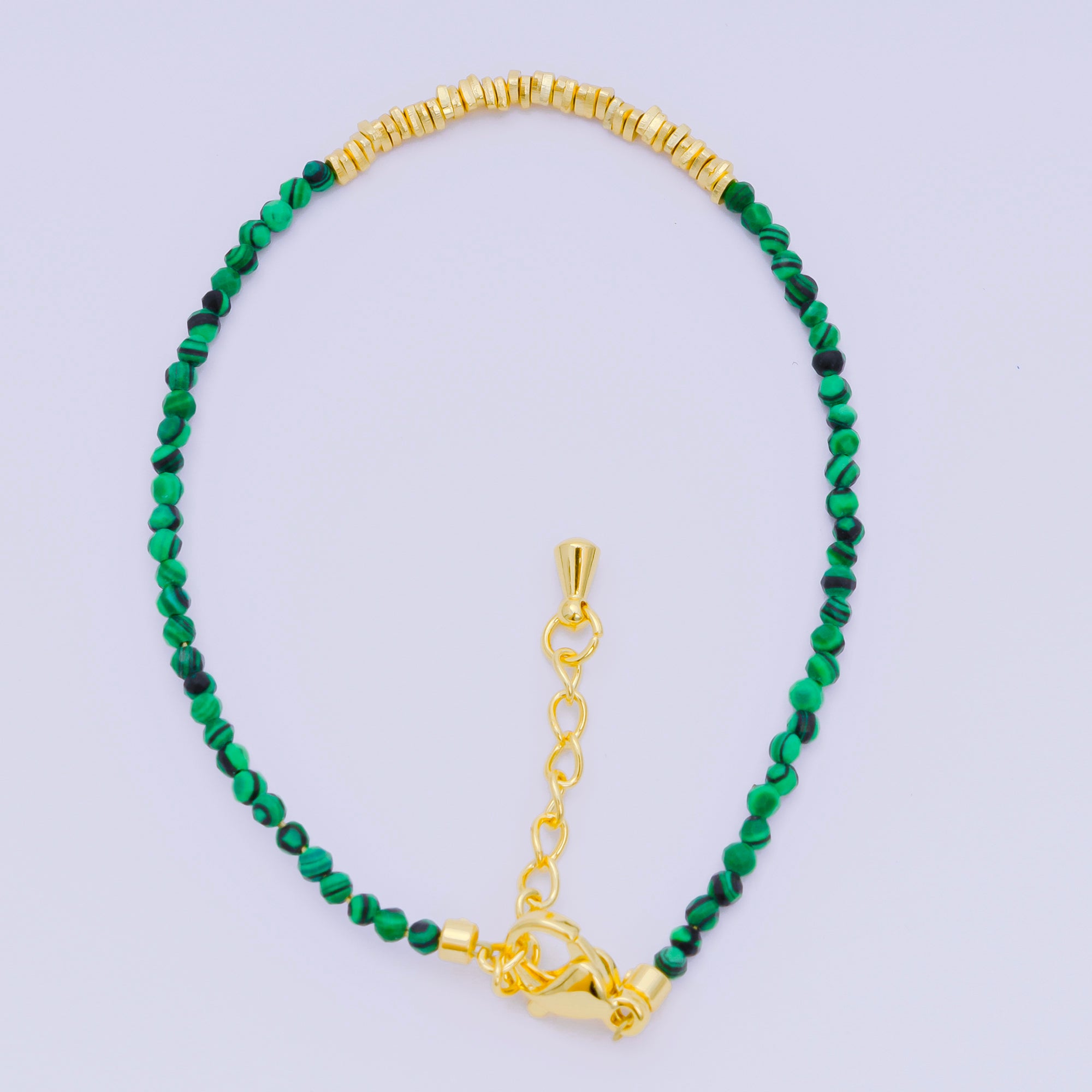 24K Gold Filled Colorful Gemstone Bead Bracelet in White, Fuchsia, & Pink | WA-3672 - WA-3694
