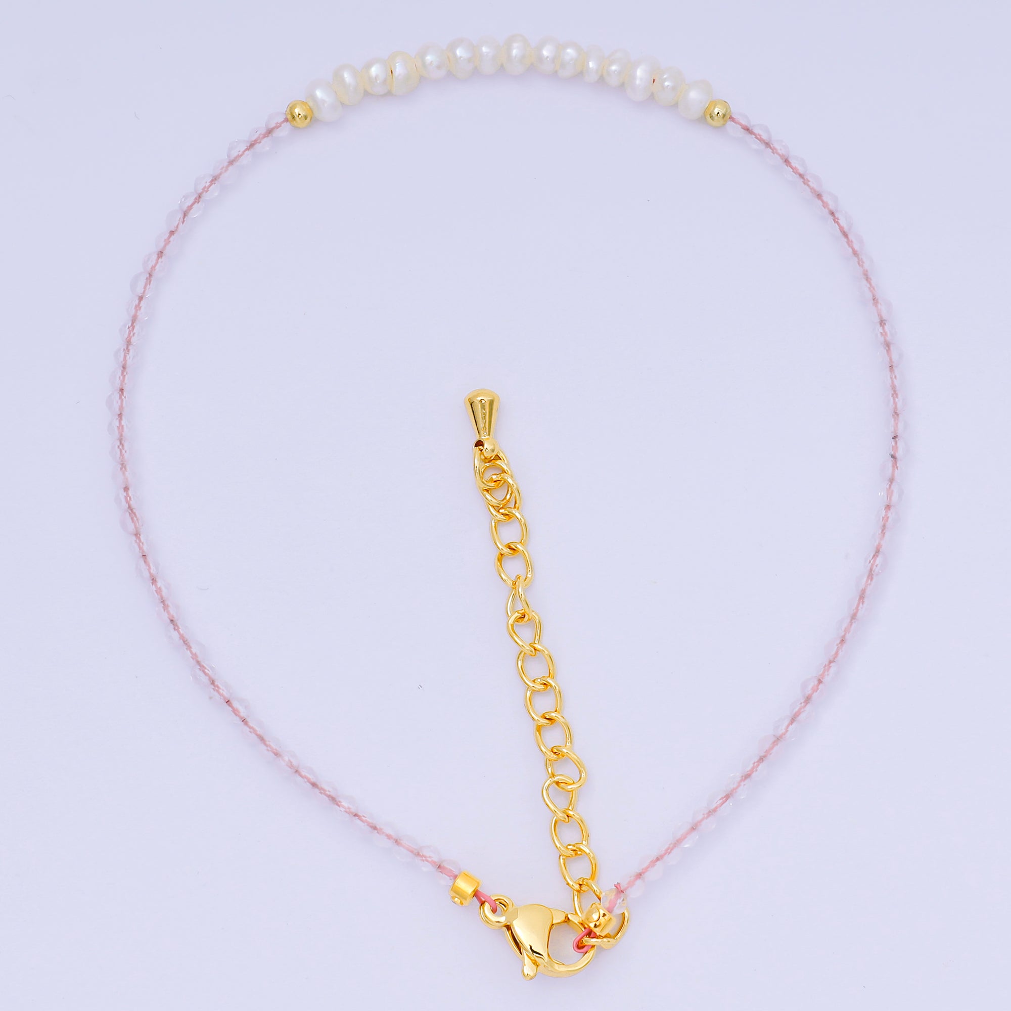 24K Gold Filled Freshwater Pearl Colorful Gemstone Bead Bracelet in Black, Orange, & White | WA-3718 - WA-3740