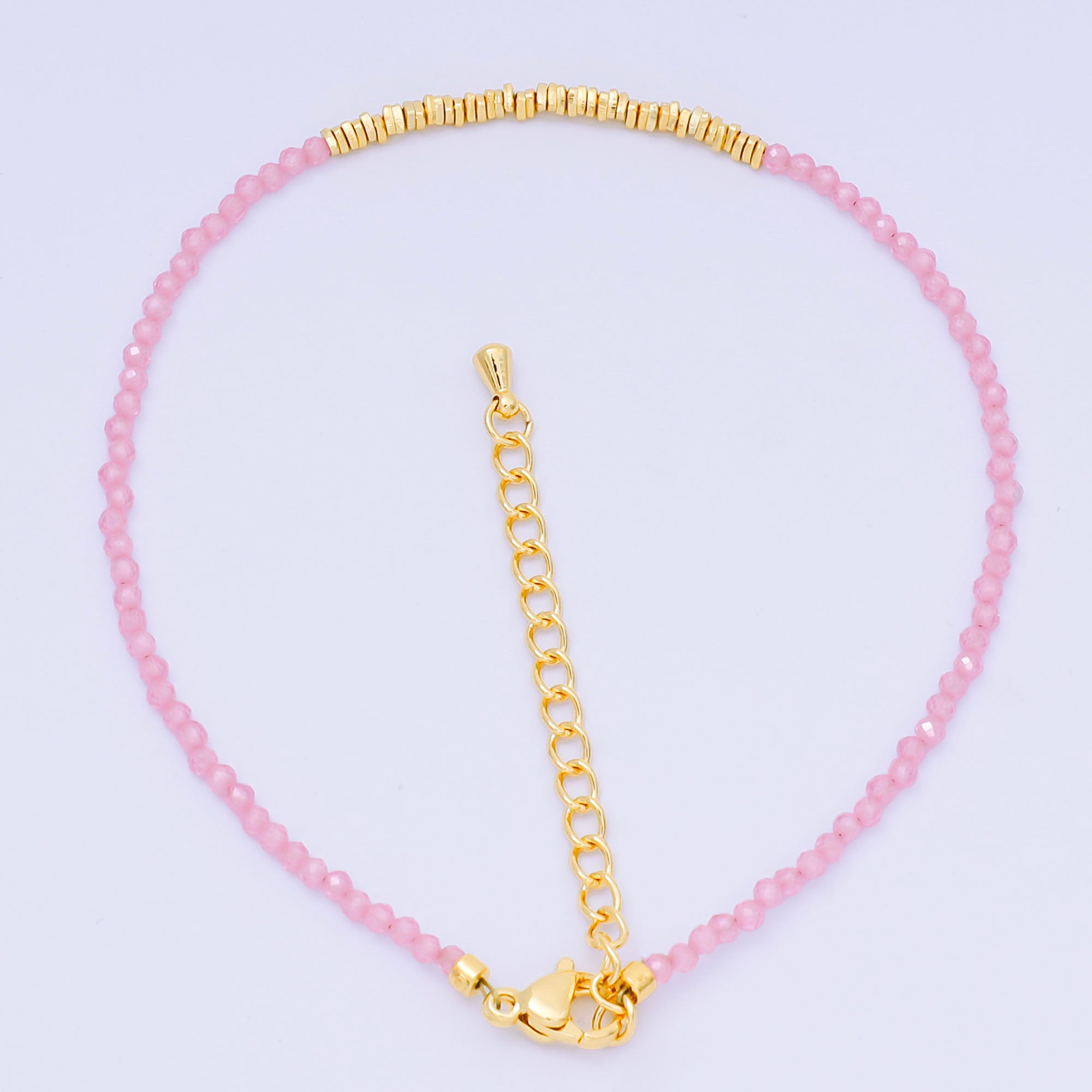 24K Gold Filled Colorful Gemstone Bead Bracelet in Black, Orange, & White | WA-3741 - WA-3763