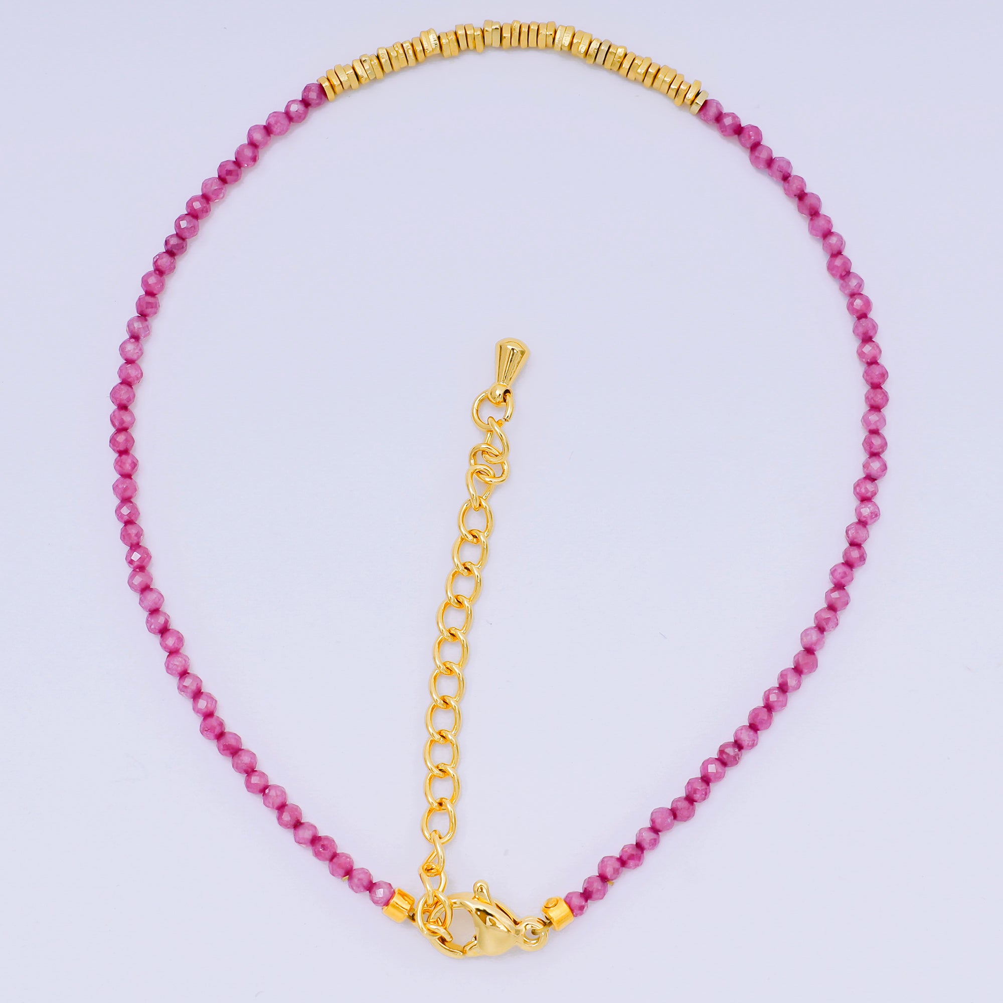 24K Gold Filled Colorful Gemstone Bead Bracelet in Black, Orange, & White | WA-3741 - WA-3763