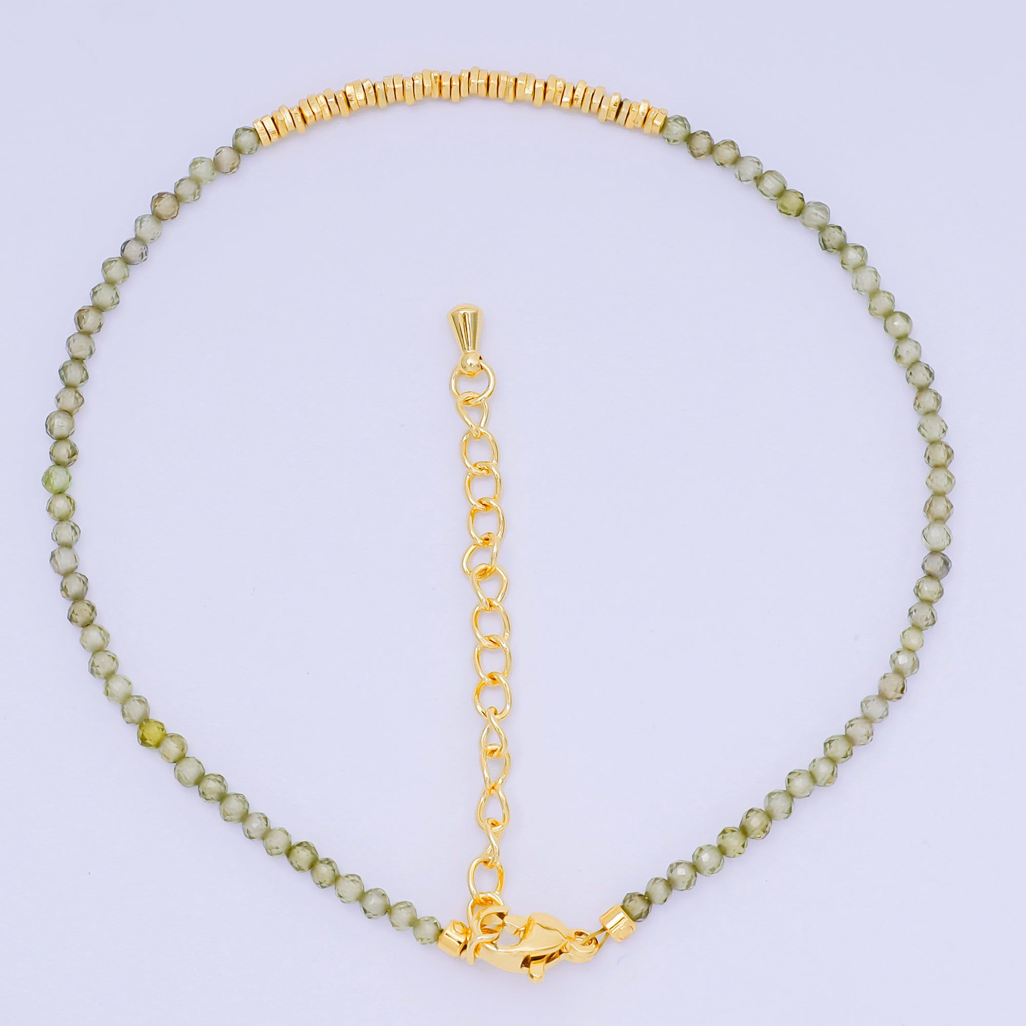 24K Gold Filled Colorful Gemstone Bead Bracelet in Black, Orange, & White | WA-3741 - WA-3763