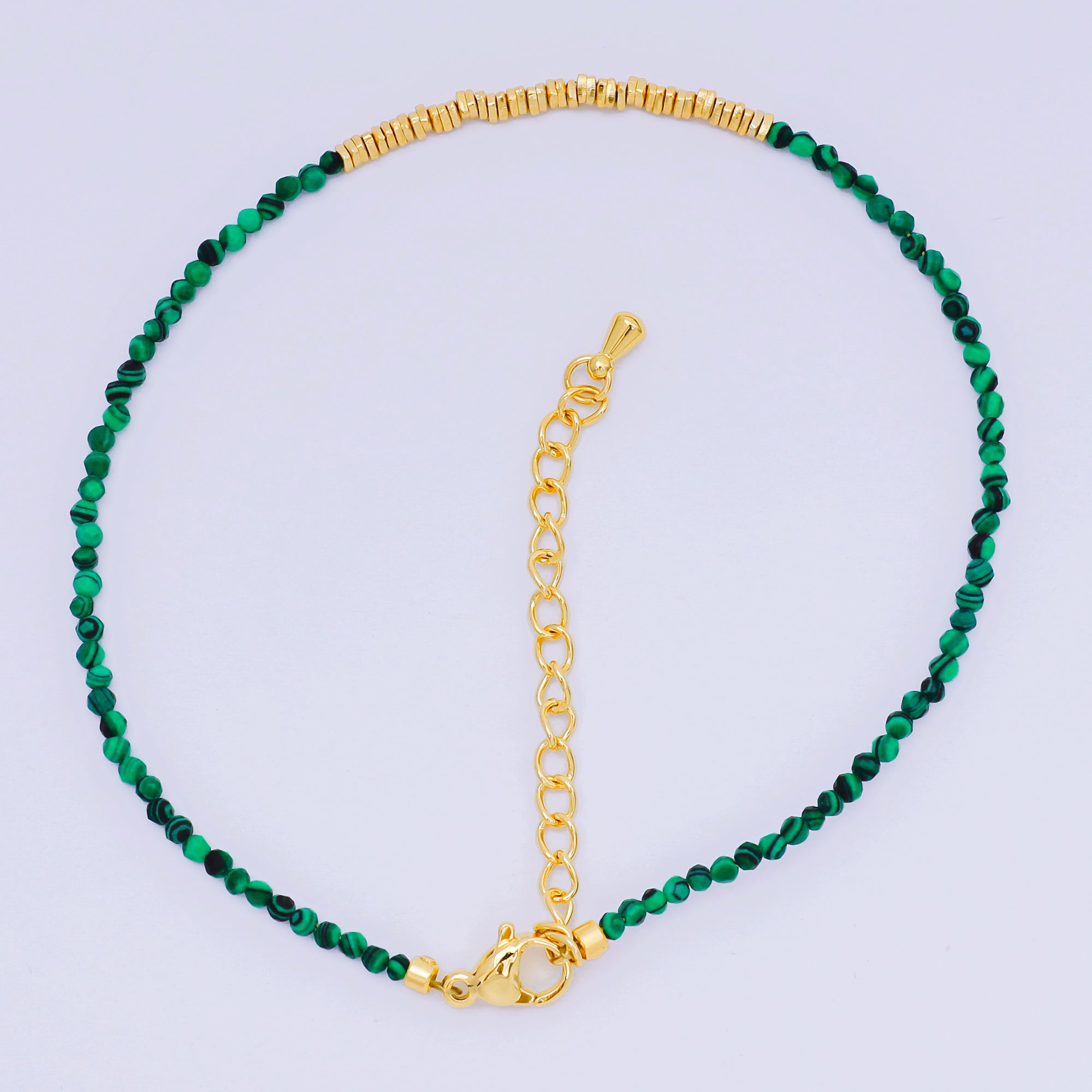 24K Gold Filled Colorful Gemstone Bead Bracelet in Black, Orange, & White | WA-3741 - WA-3763