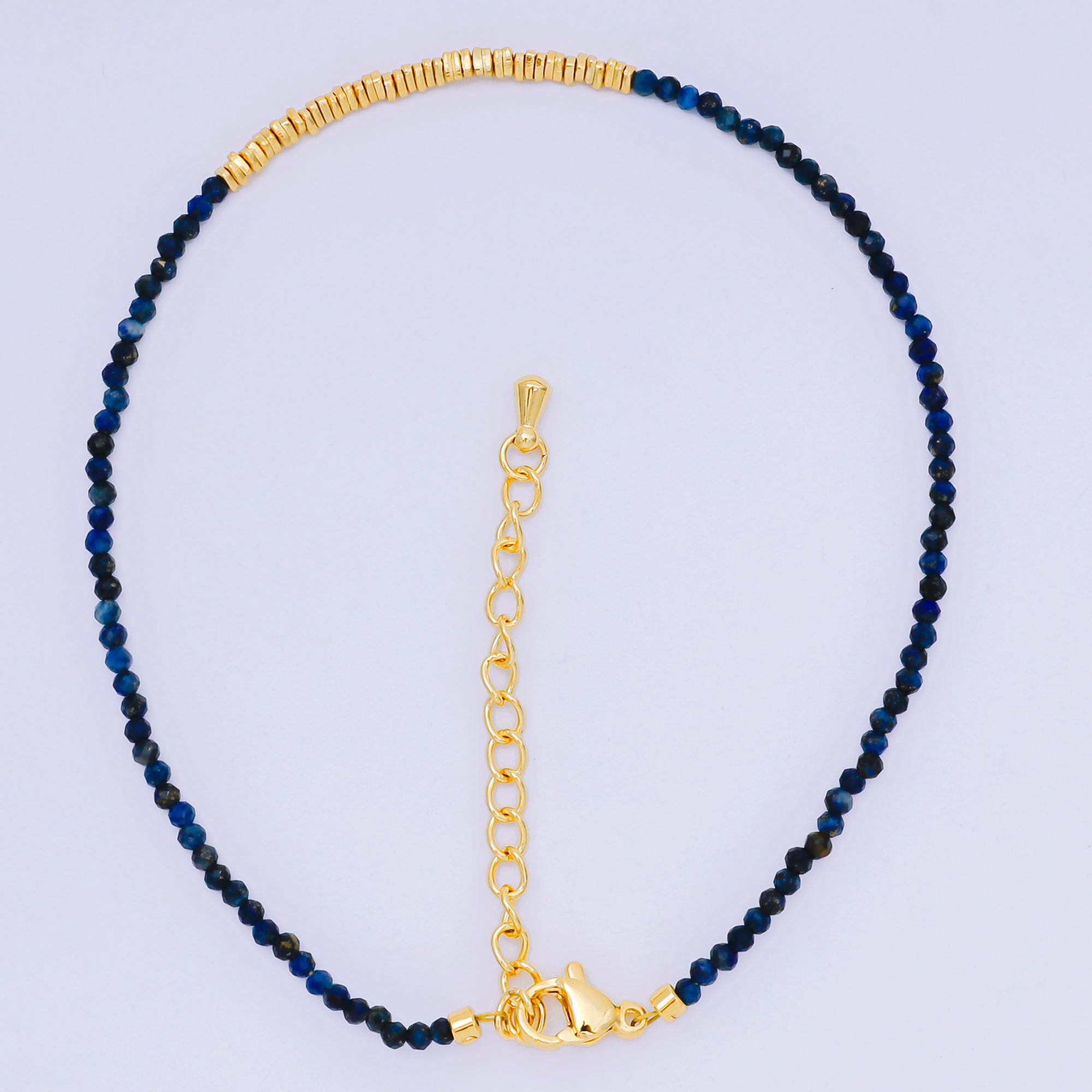 24K Gold Filled Colorful Gemstone Bead Bracelet in Black, Orange, & White | WA-3741 - WA-3763