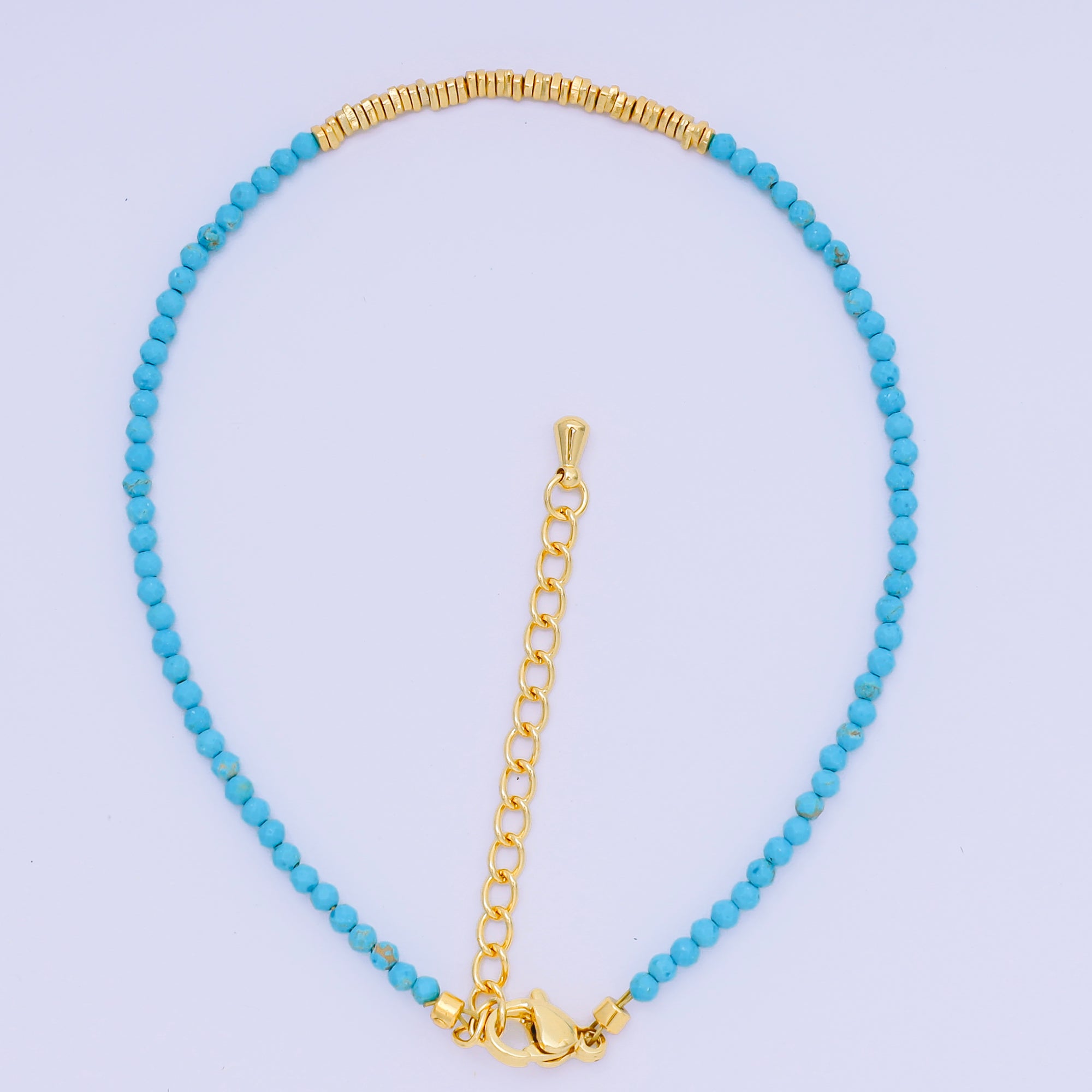 24K Gold Filled Colorful Gemstone Bead Bracelet in Black, Orange, & White | WA-3741 - WA-3763