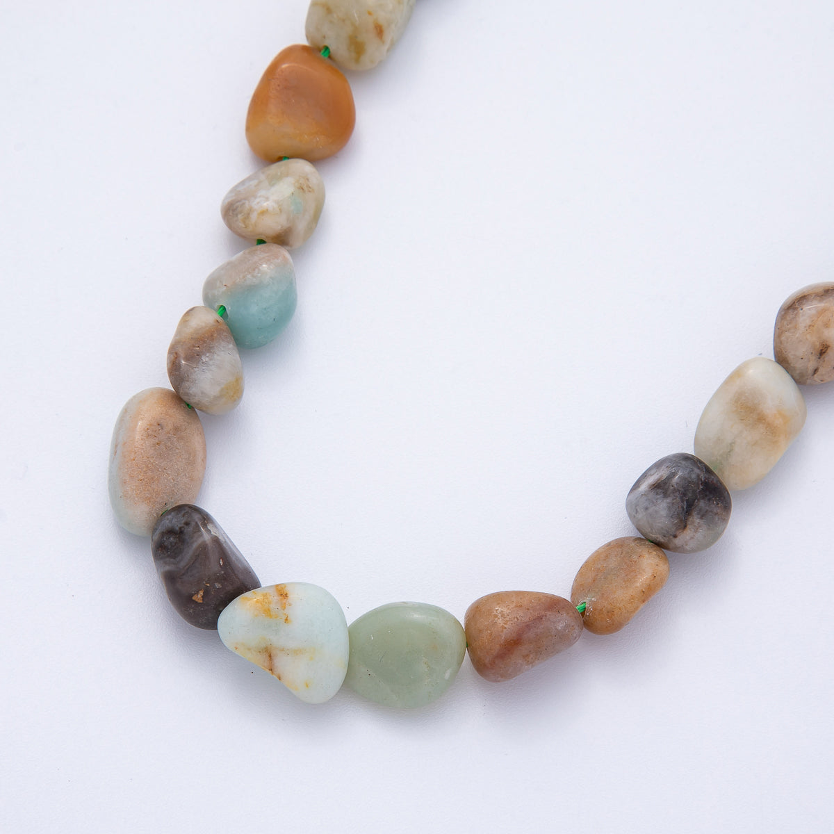 12.5mm Natural Gemstone Pebble Bead Strand Finding | WA-3863 ~ WA-3877