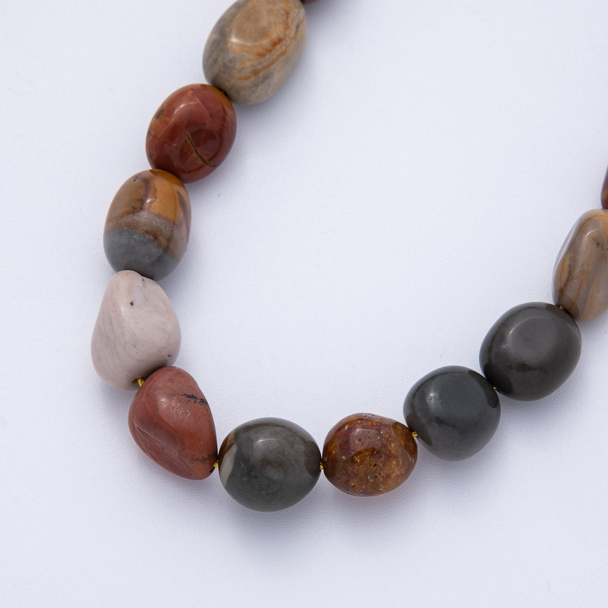 12.5mm Natural Gemstone Pebble Bead Strand Finding | WA-3863 ~ WA-3877