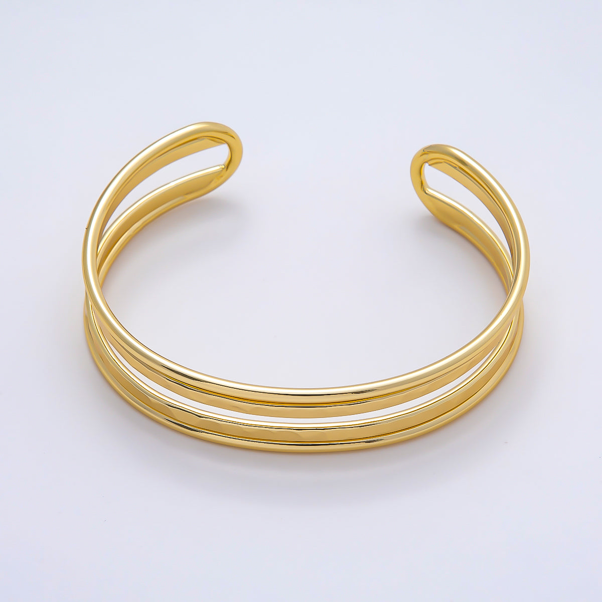 24K Gold Filled Minimalist Cuff Band Bangle Bracelet | WA-3895