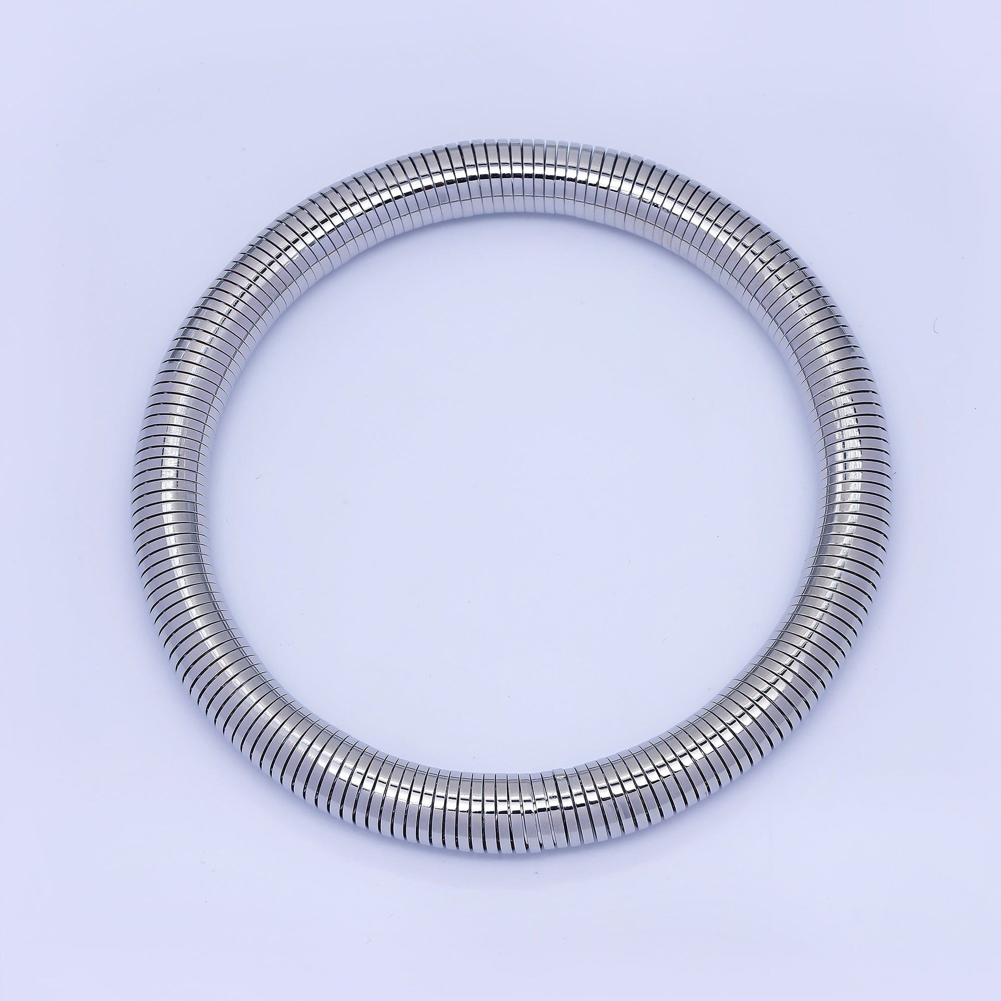 Silver Twisted Rope Flexi Coil Spring Band Bangle Bracelet | WA-3896