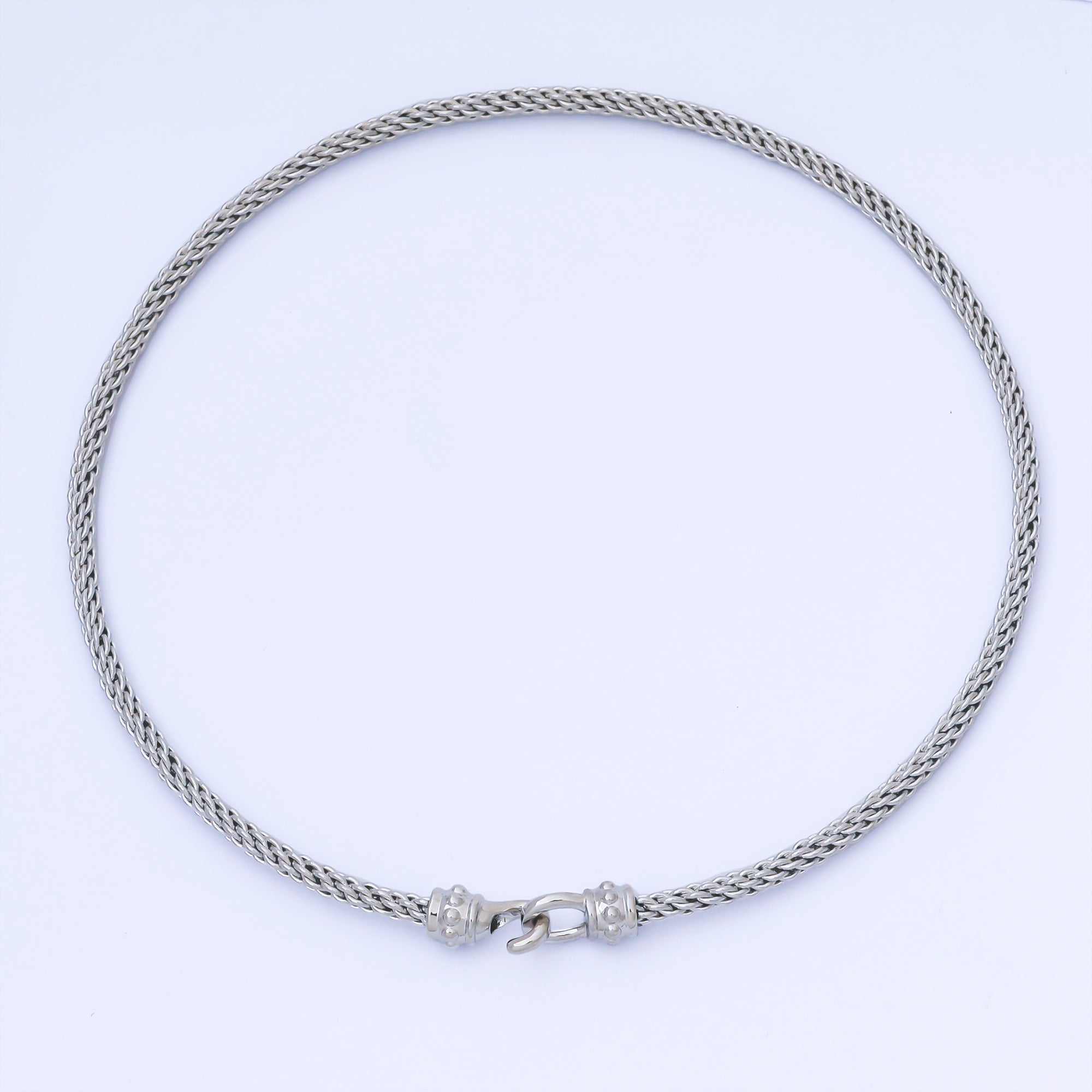 24K Gold Filled 4mm Twisted Rope Mixed Metal Necklace | WA-3898