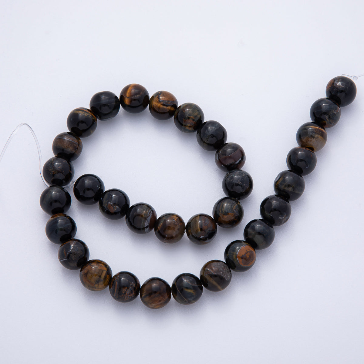 12mm Tiger Eye Round Natural Gemstone Strand Finding | WA-3922