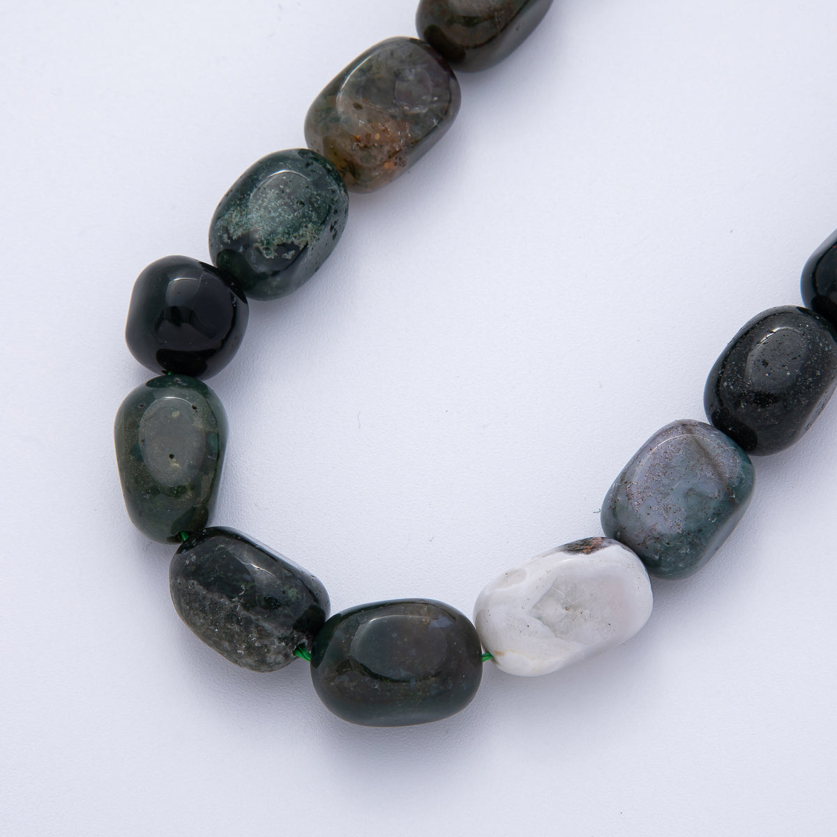 13mm Bloodstone, Moss Agate, Amazonite, Lapis Lazuli Pebble Nugget Natural Gemstone Strand Finding | WA-3926 ~ WA-3929