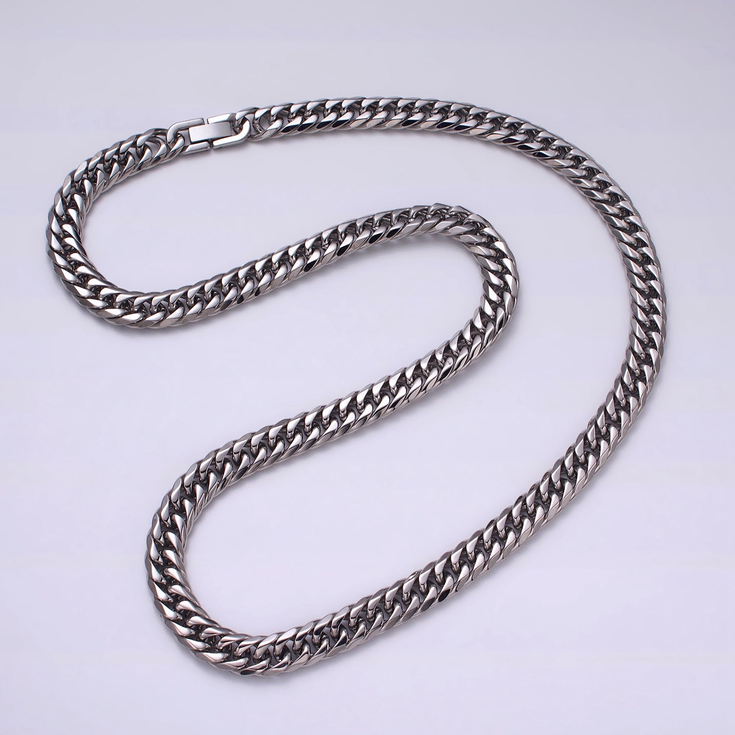 Stainless Steel 10mm Curb Chain 24.5 Inch Necklace | WA-3975