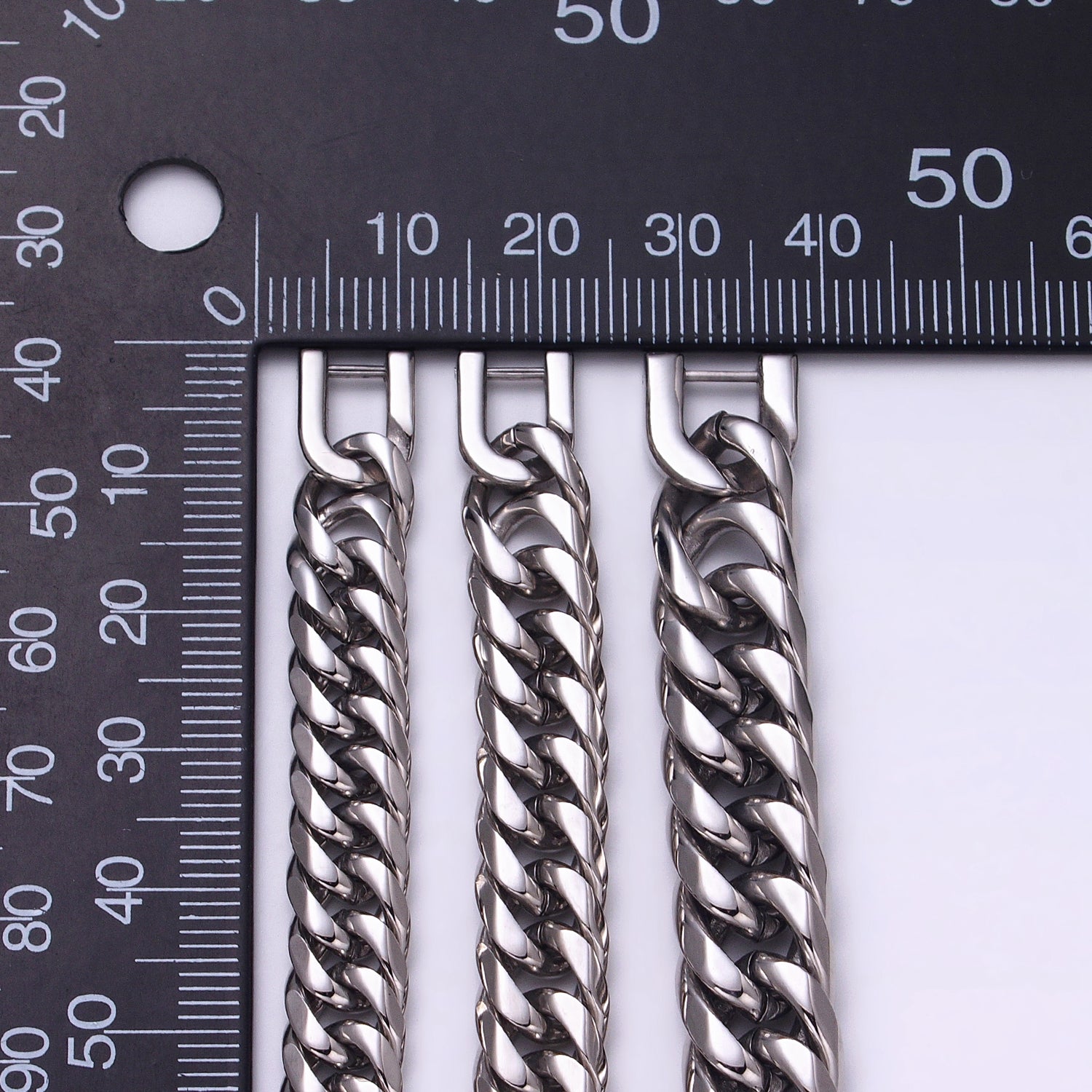 Stainless Steel 10mm Curb Chain 24.5 Inch Necklace | WA-3975