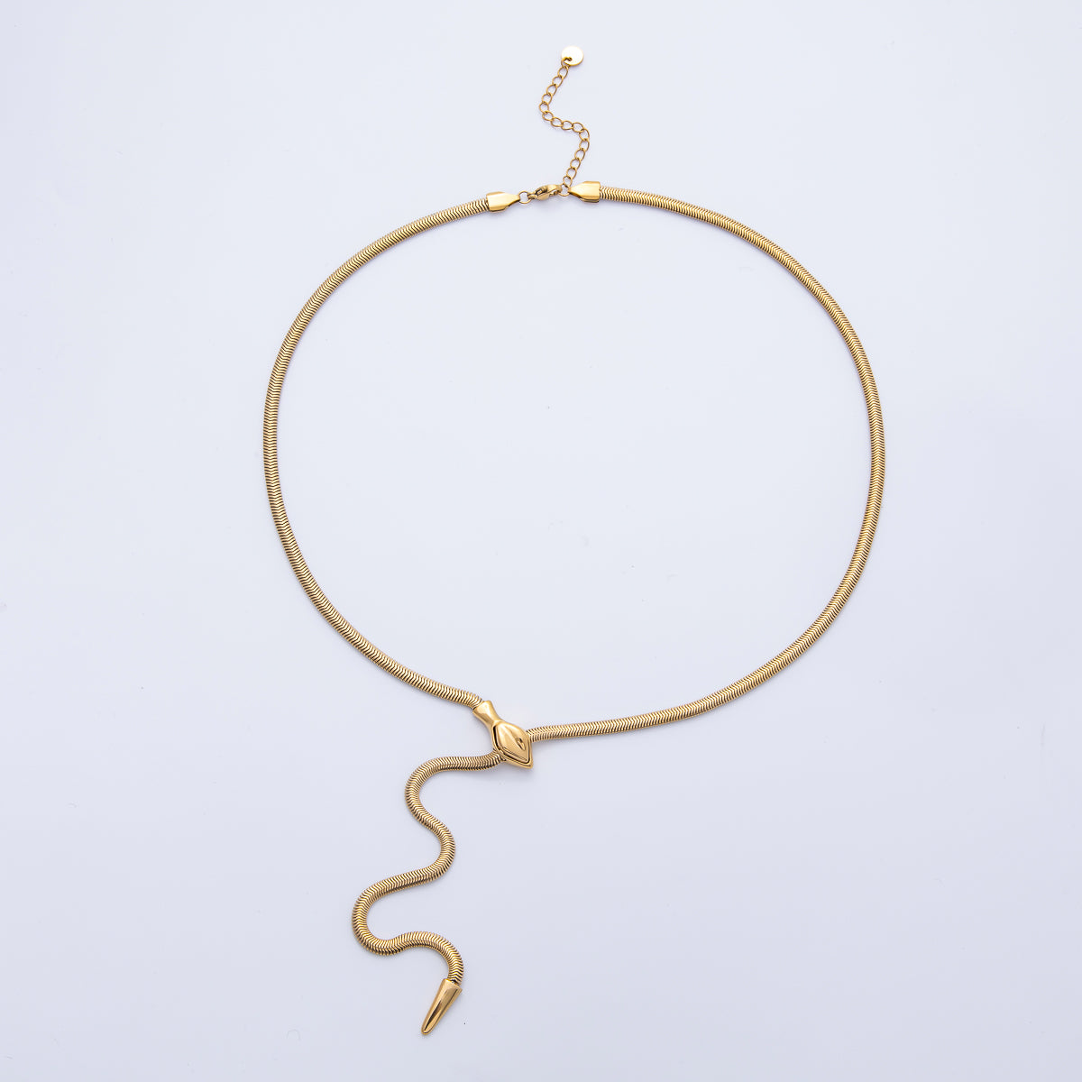 Stainless Steel 4mm Herringbone Snake Lariat Adjustable Chain 25 Inch Necklace | WA-3979