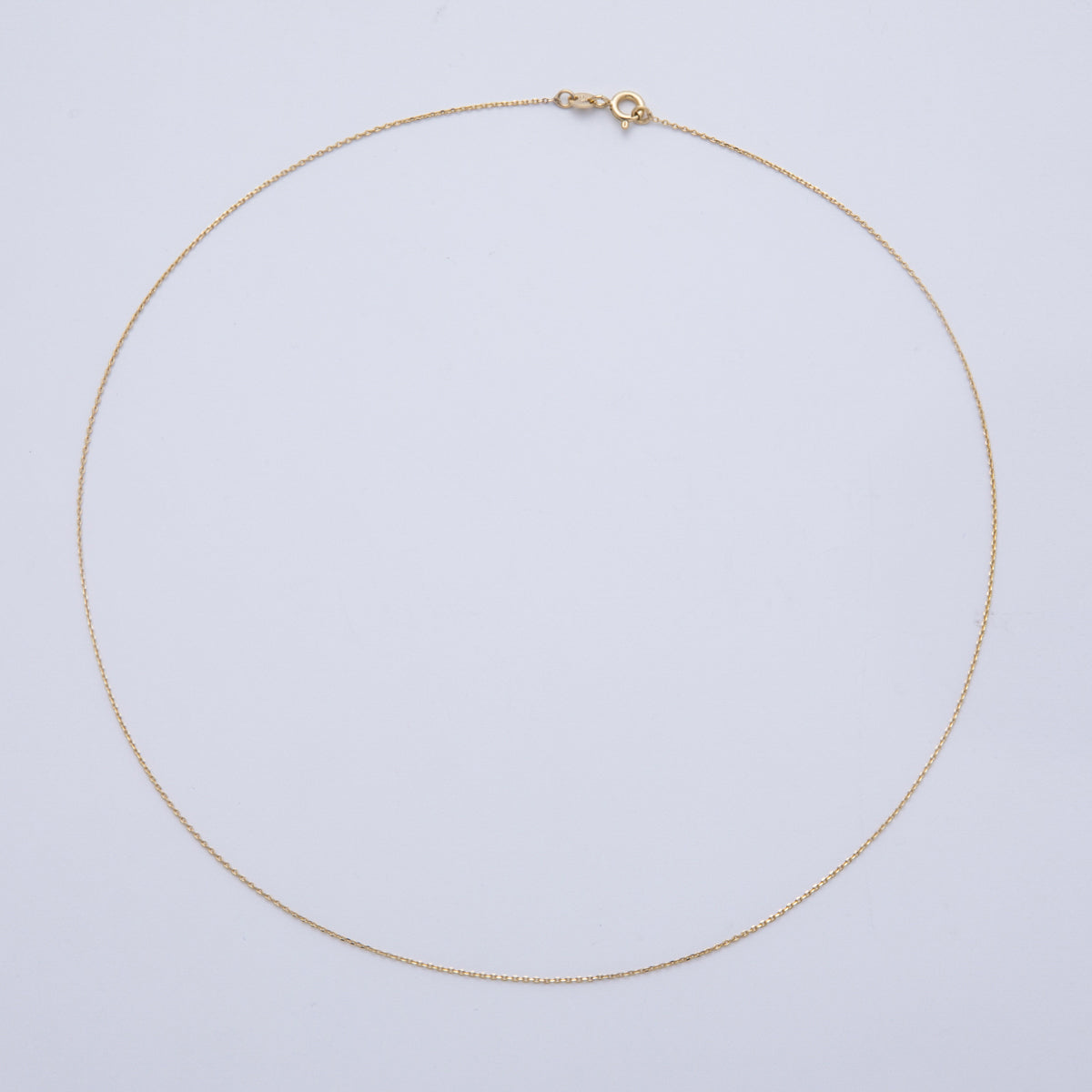 14K Gold Filled 0.6mm Dainty Minimalist Cable Chain 17.72 Inch Necklace | WA-4084