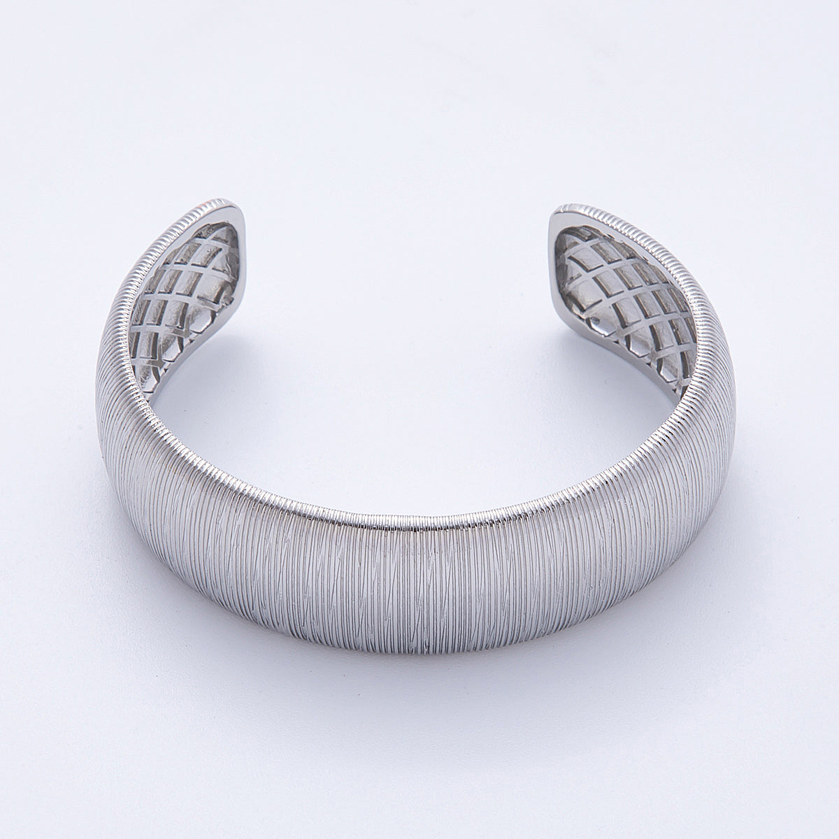 16K Gold Filled Ribbed Wide Cuff Bracelet in Gold & Silver | WA4116 - WA4117