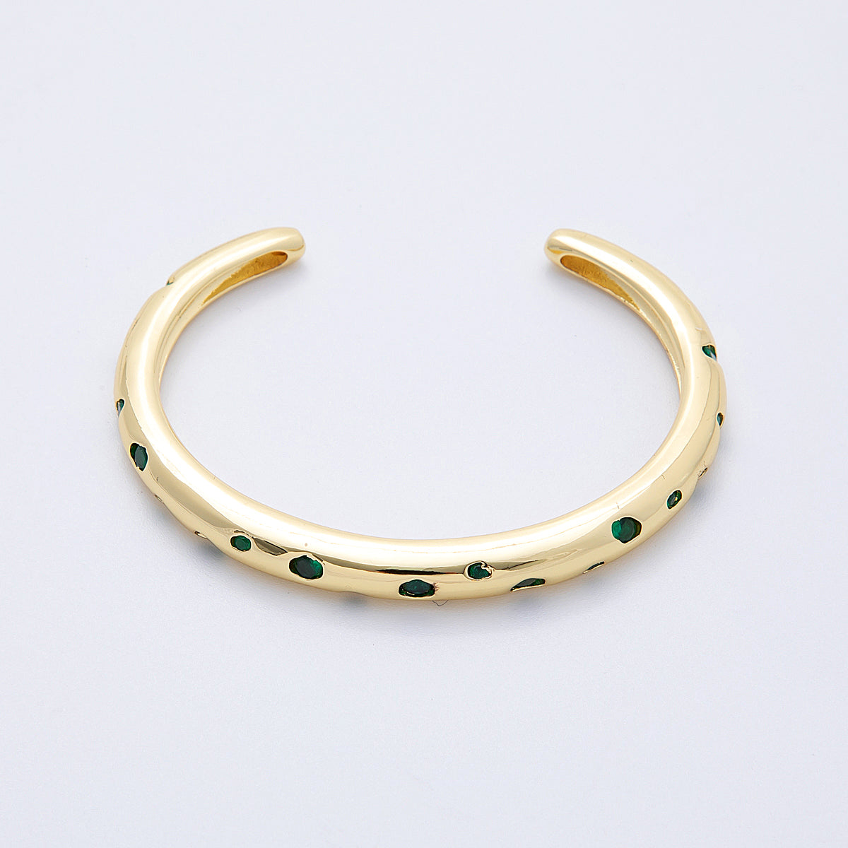 16K Gold Filled Multicolor, Green Dotted CZ Cuff Bracelet | WA-04118 WA-04119