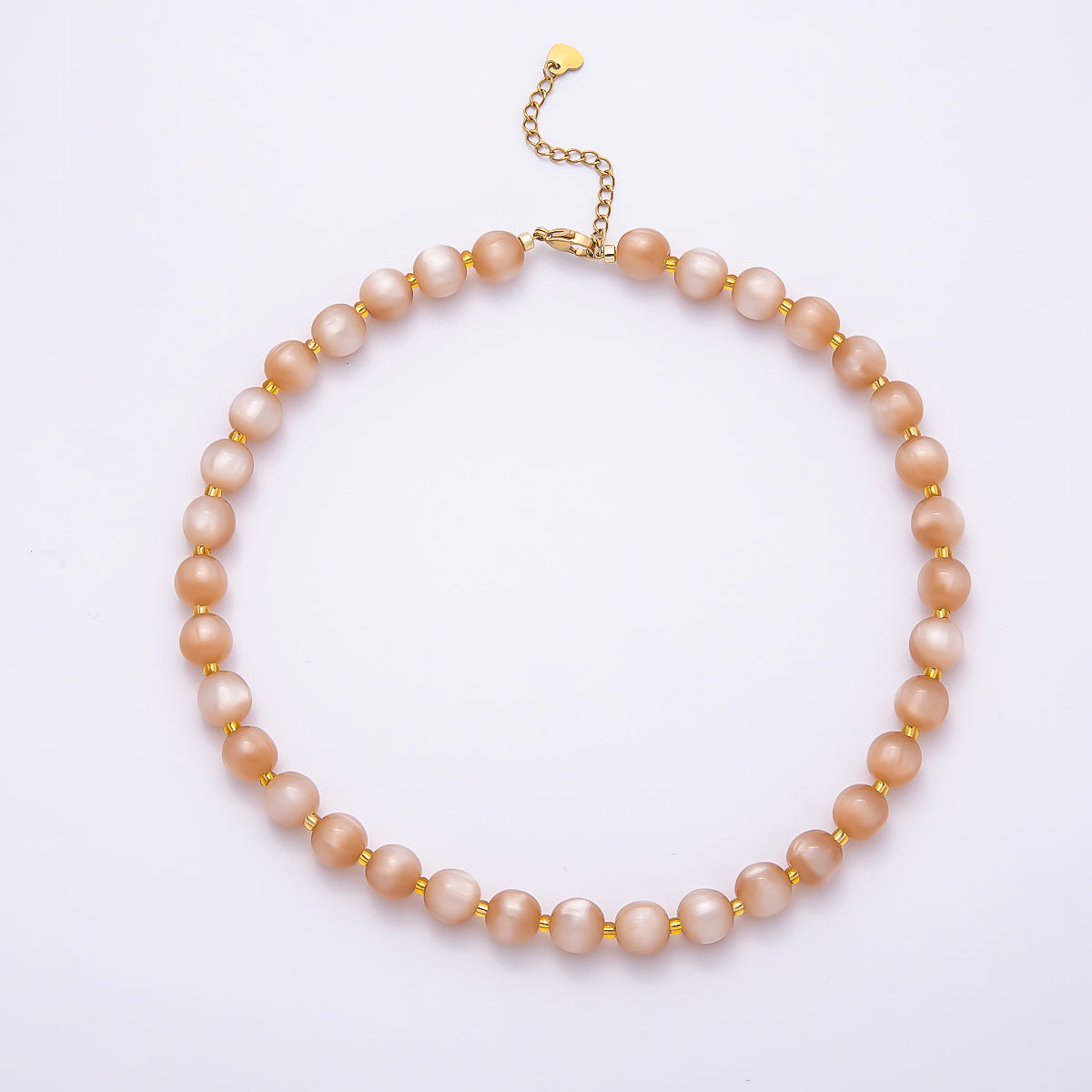 Stainless Steel 10mm Round Glitter Resin Bead 16 Inch Necklace w. Extender | WA-04523 ~ WA-04530
