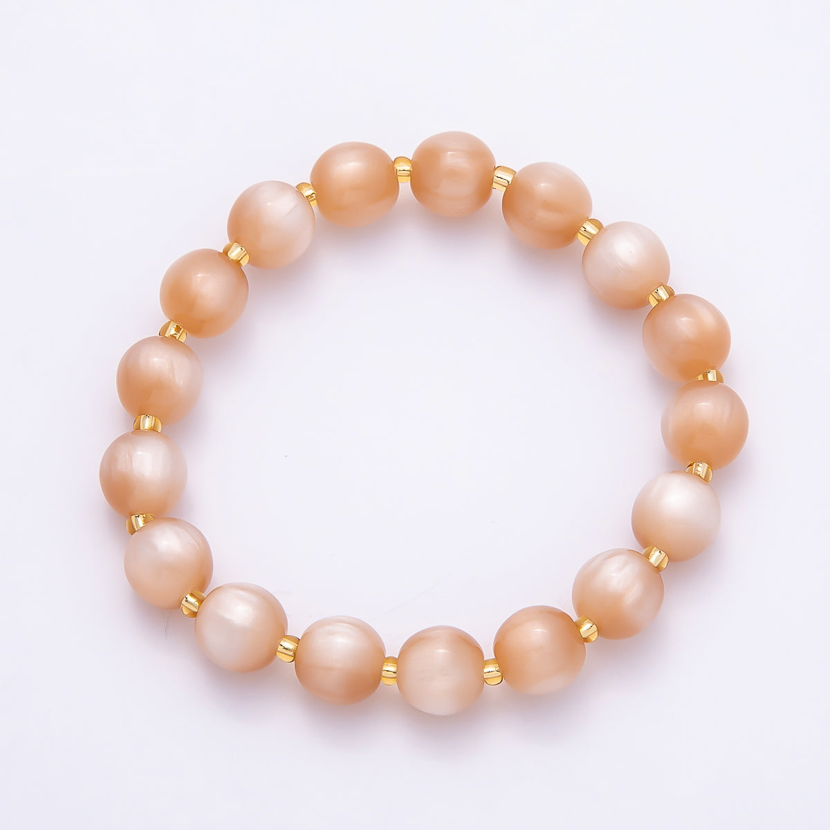 Stainless Steel 10mm Geometric Resin 7 Inch Stretch Bracelet | WA-04539 ~ WA-04546