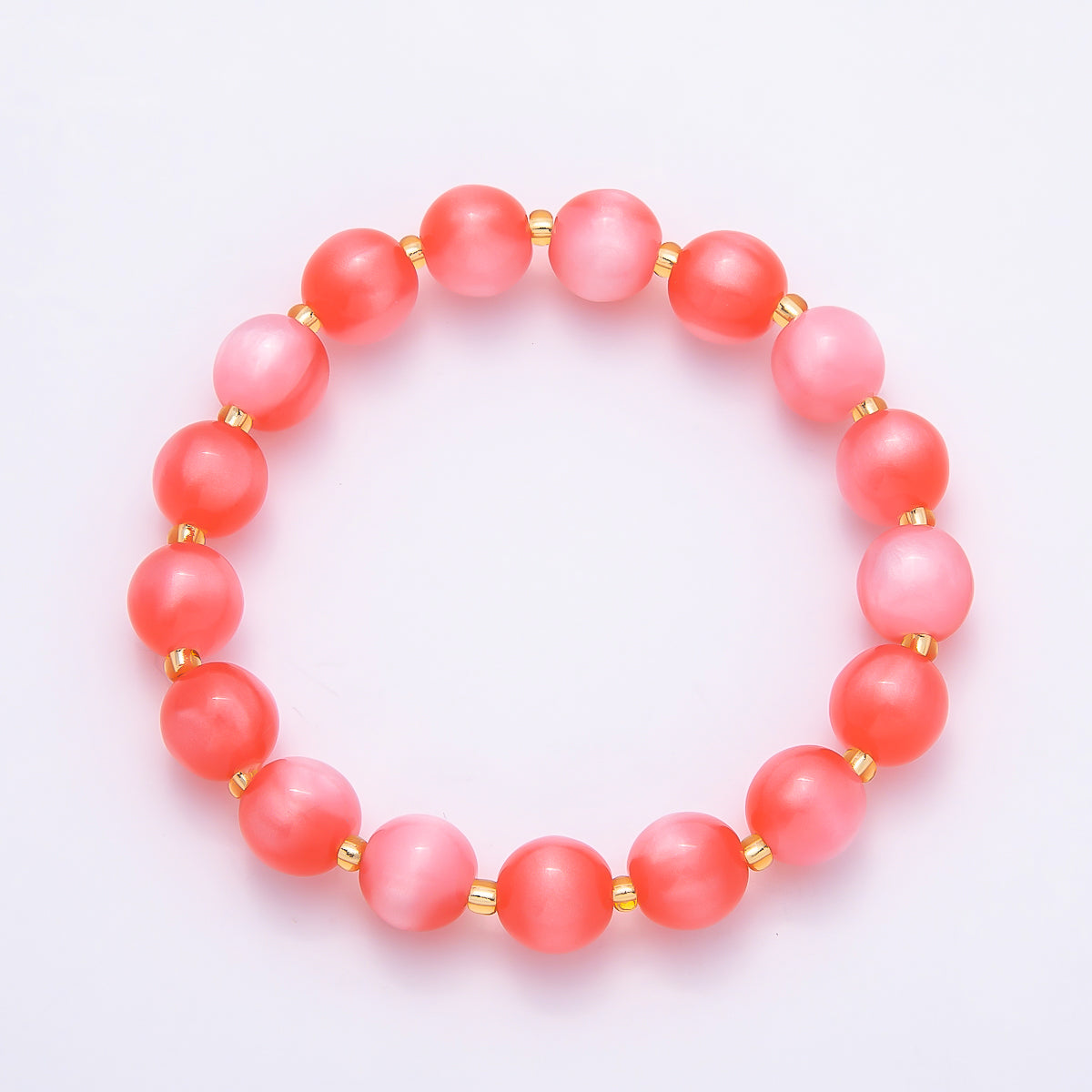 Stainless Steel 10mm Geometric Resin 7 Inch Stretch Bracelet | WA-04539 ~ WA-04546