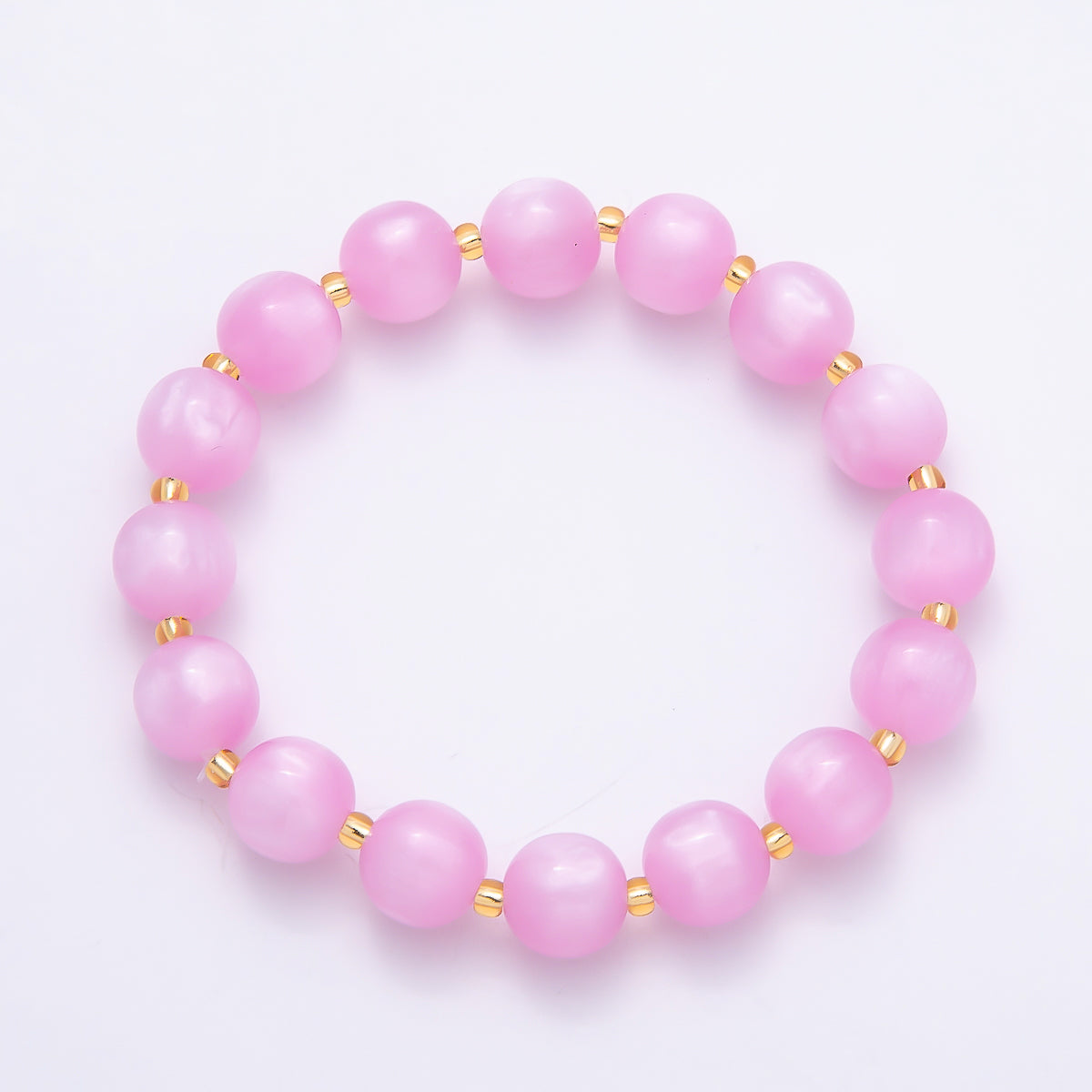 Stainless Steel 10mm Geometric Resin 7 Inch Stretch Bracelet | WA-04539 ~ WA-04546
